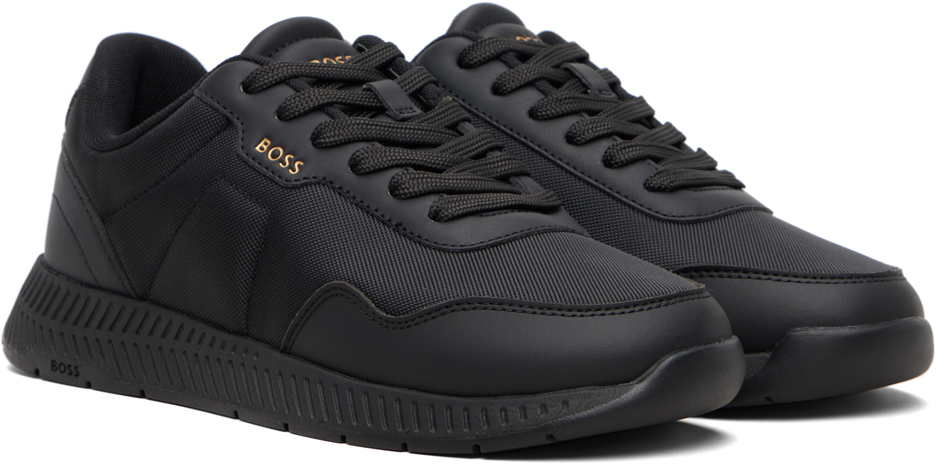 Boss - Baskets basses texturées noires