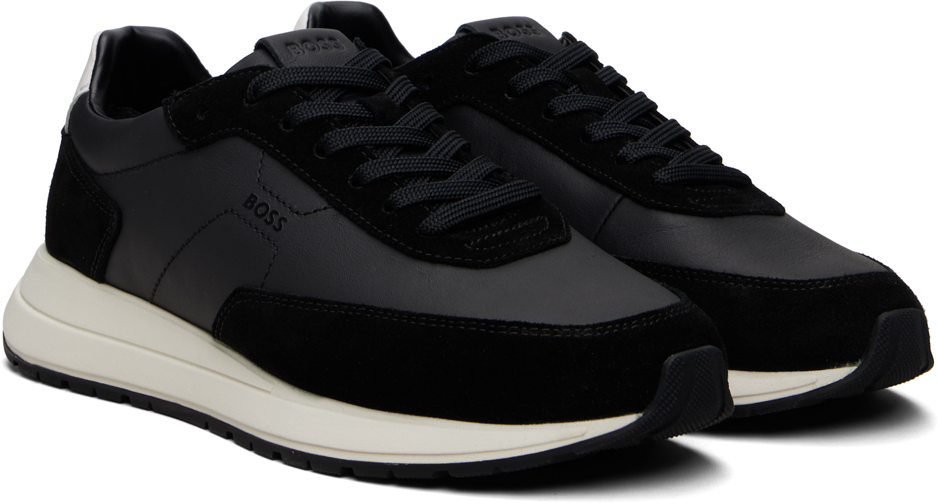 BOSS - Black Suede Trim Sneakers