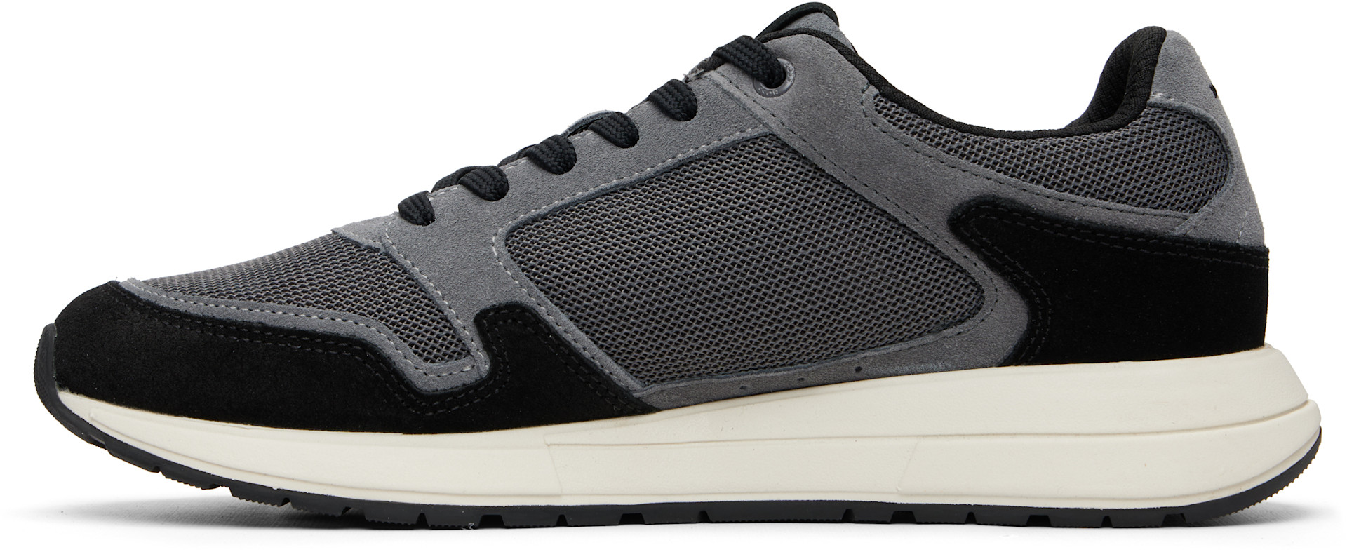 BOSS - Gray Suede-Trim Double B Monogram Sneakers