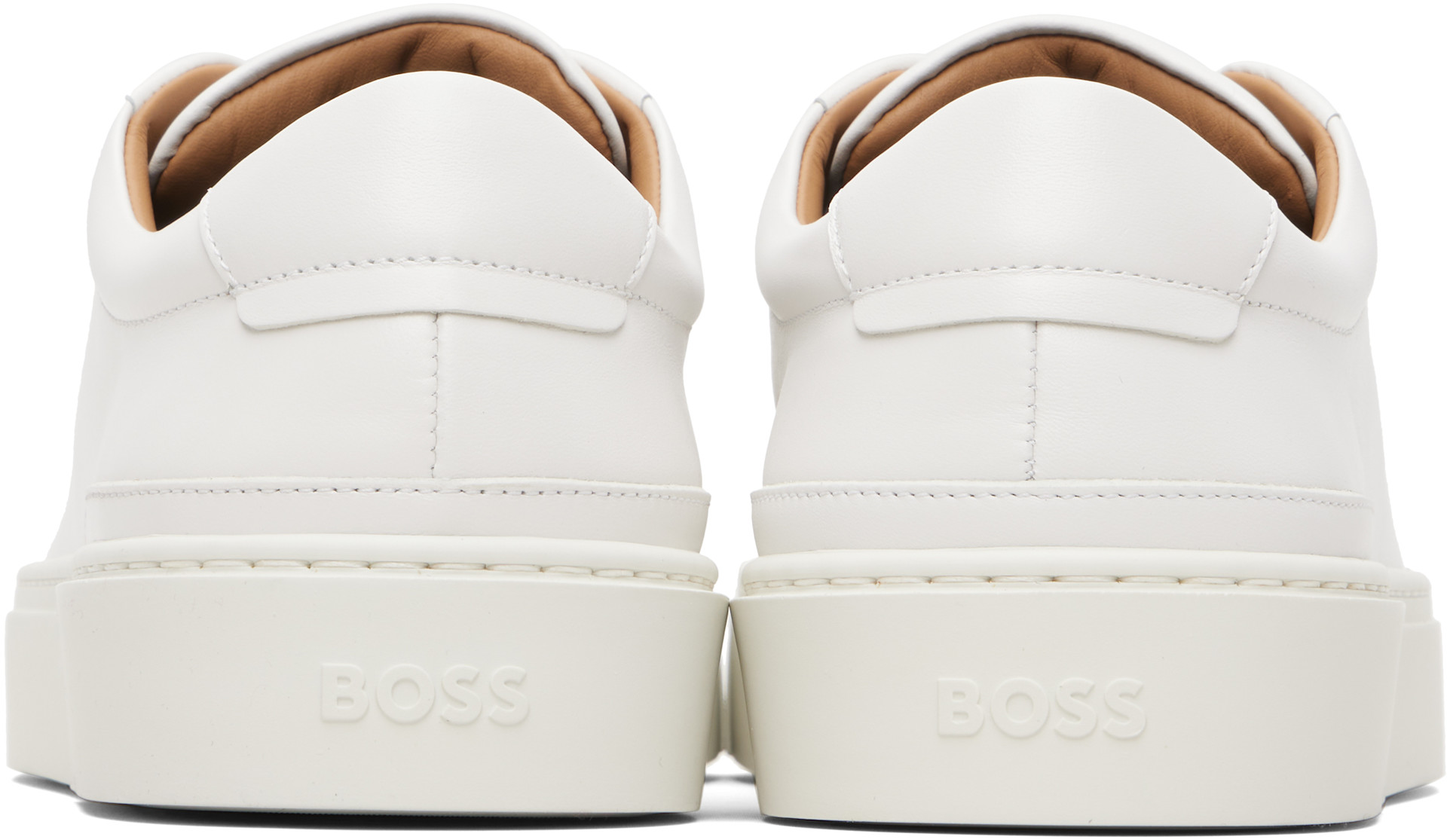Boss - Baskets Gary blanches en cuir