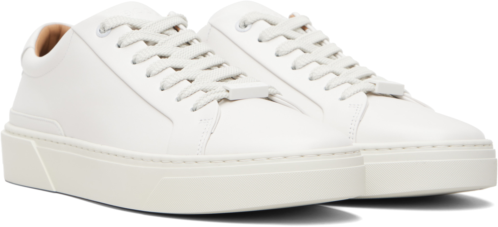 Boss - Baskets Gary blanches en cuir