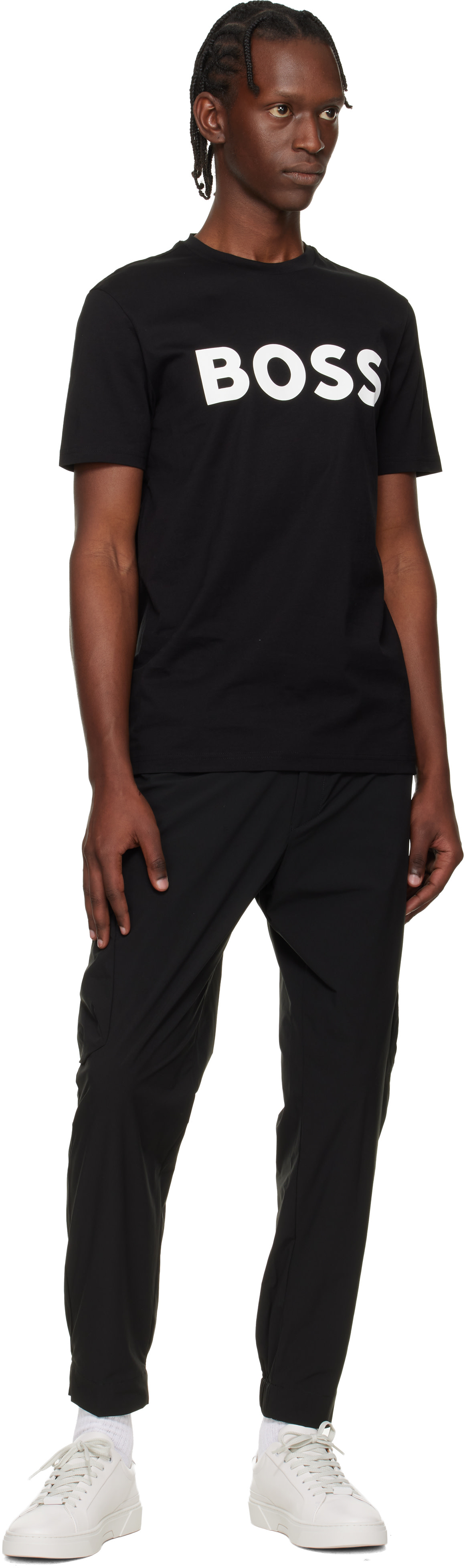 Boss - Baskets Gary blanches en cuir