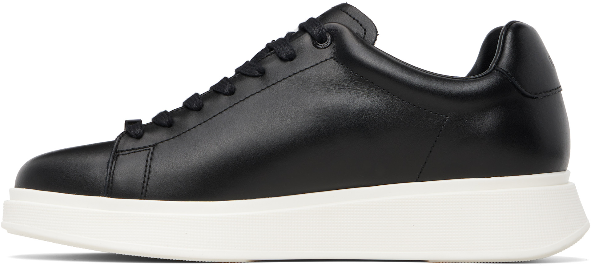 BOSS - Black Rubber-Outsole Leather Sneakers