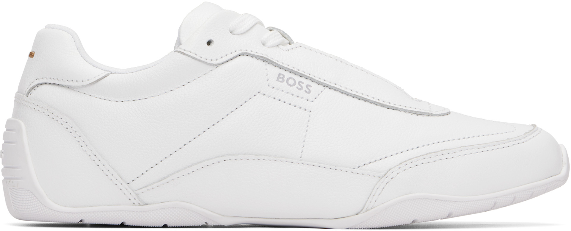 Boss - Baskets blanches en cuir à logos