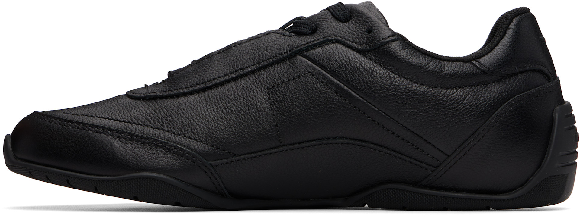 BOSS - Black Logo Detail Leather Sneakers