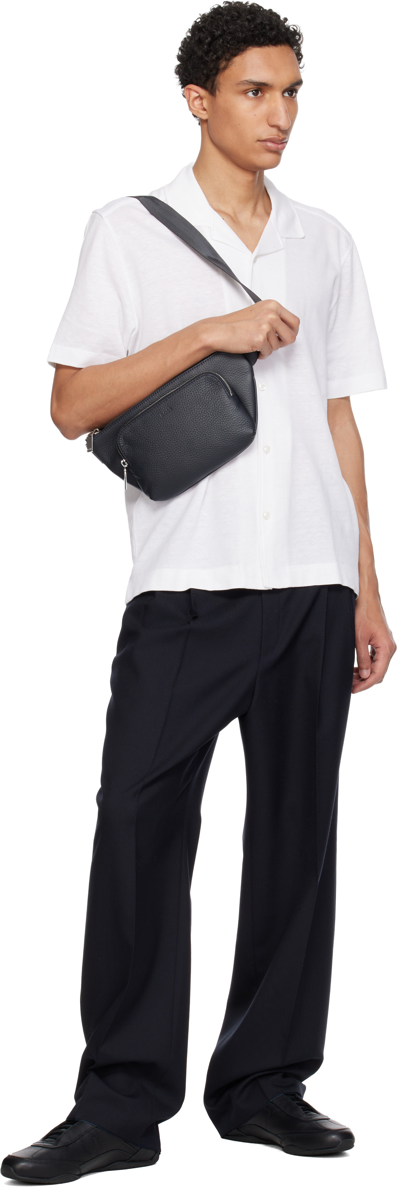Boss - Baskets noires en cuir à logo