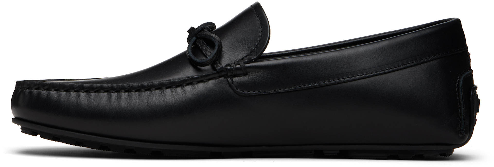 BOSS - Black Bow-Trim Driver Loafers