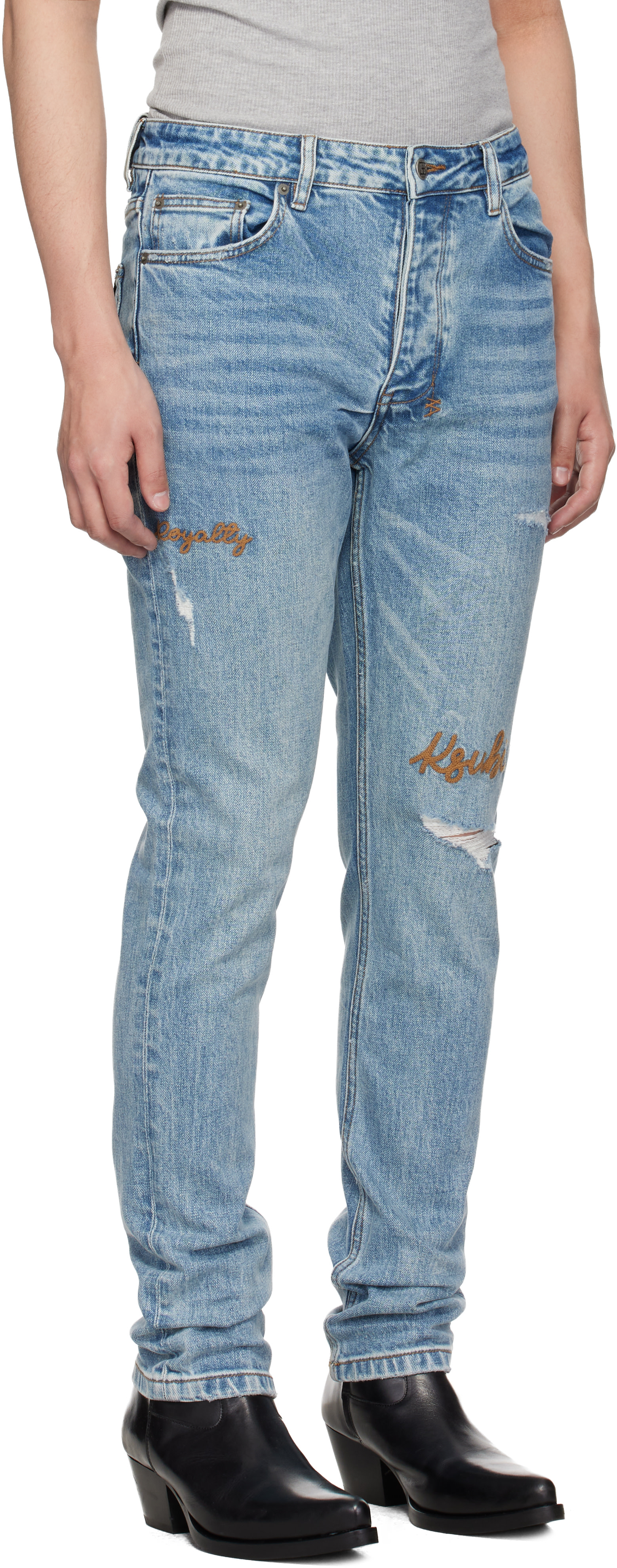 Ksubi: ブルー Chitch Public Repair Skribed ジーンズ | SSENSE 日本