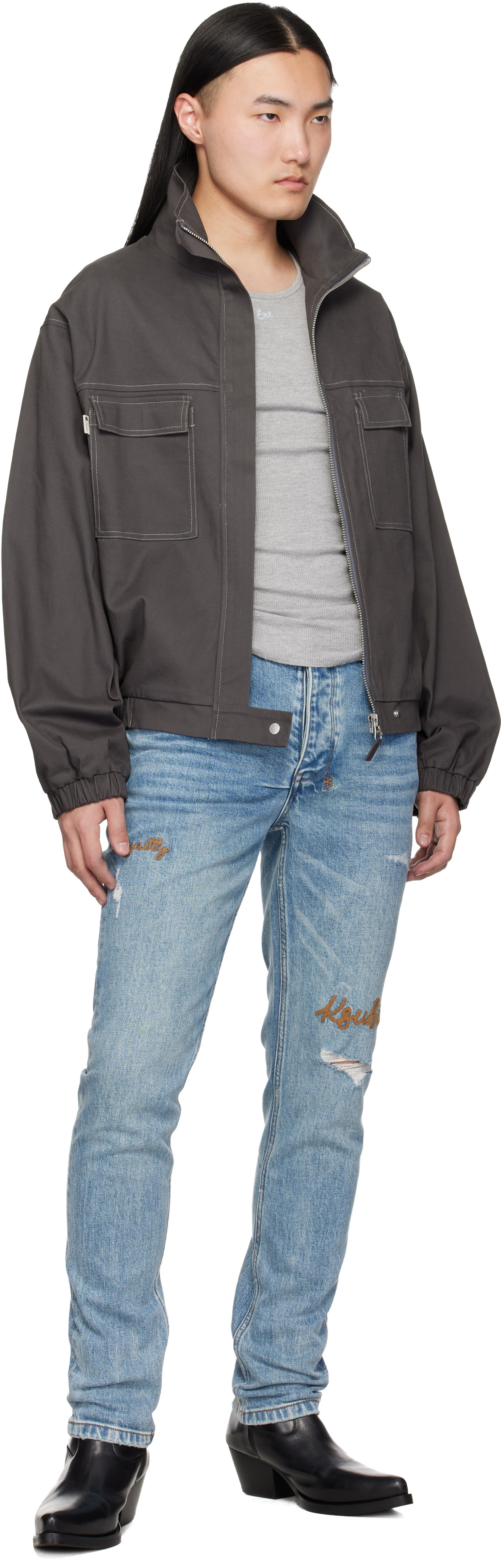 Ksubi: Blue Chitch Public Repair Skribed Jeans | SSENSE