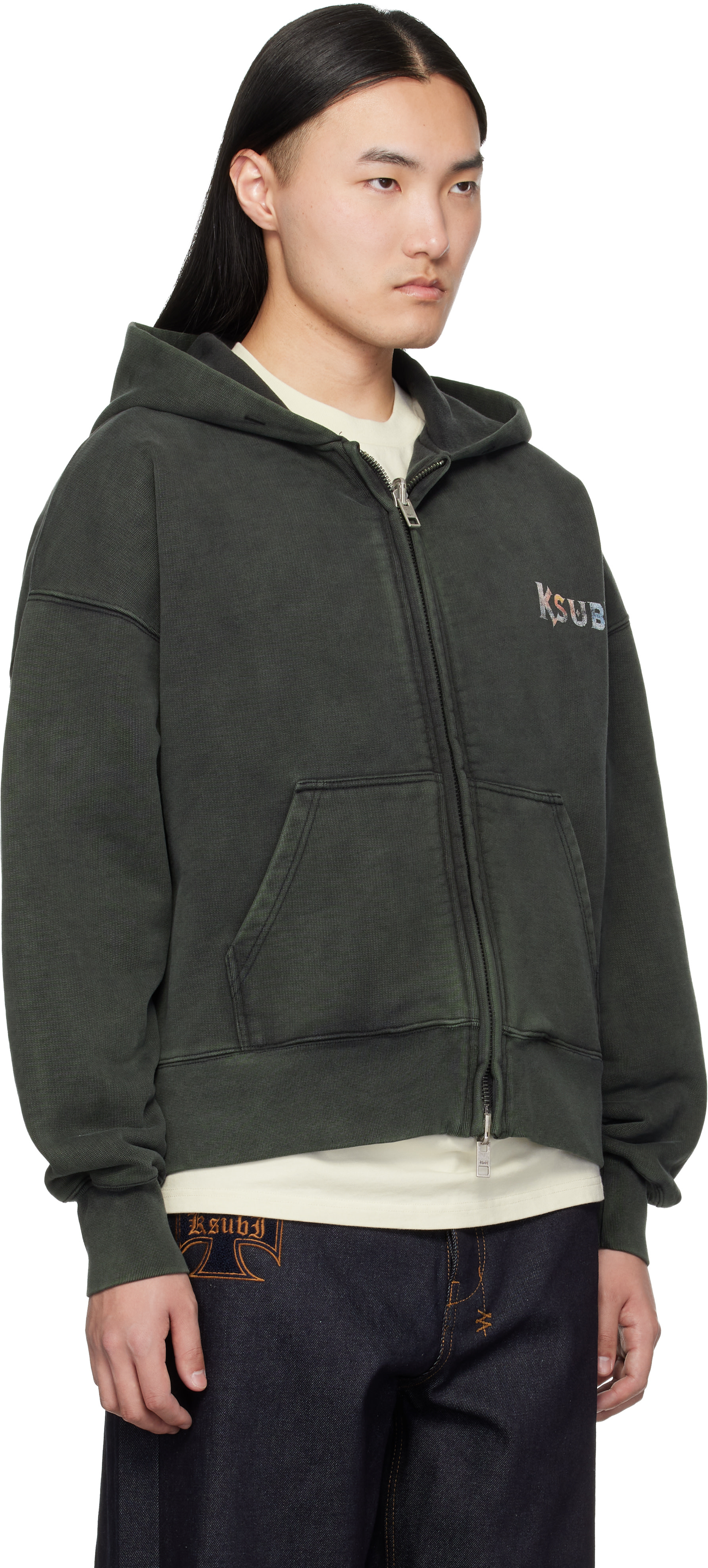 Ksubi - Pull à capuche Death Snake Halen gris à glissière