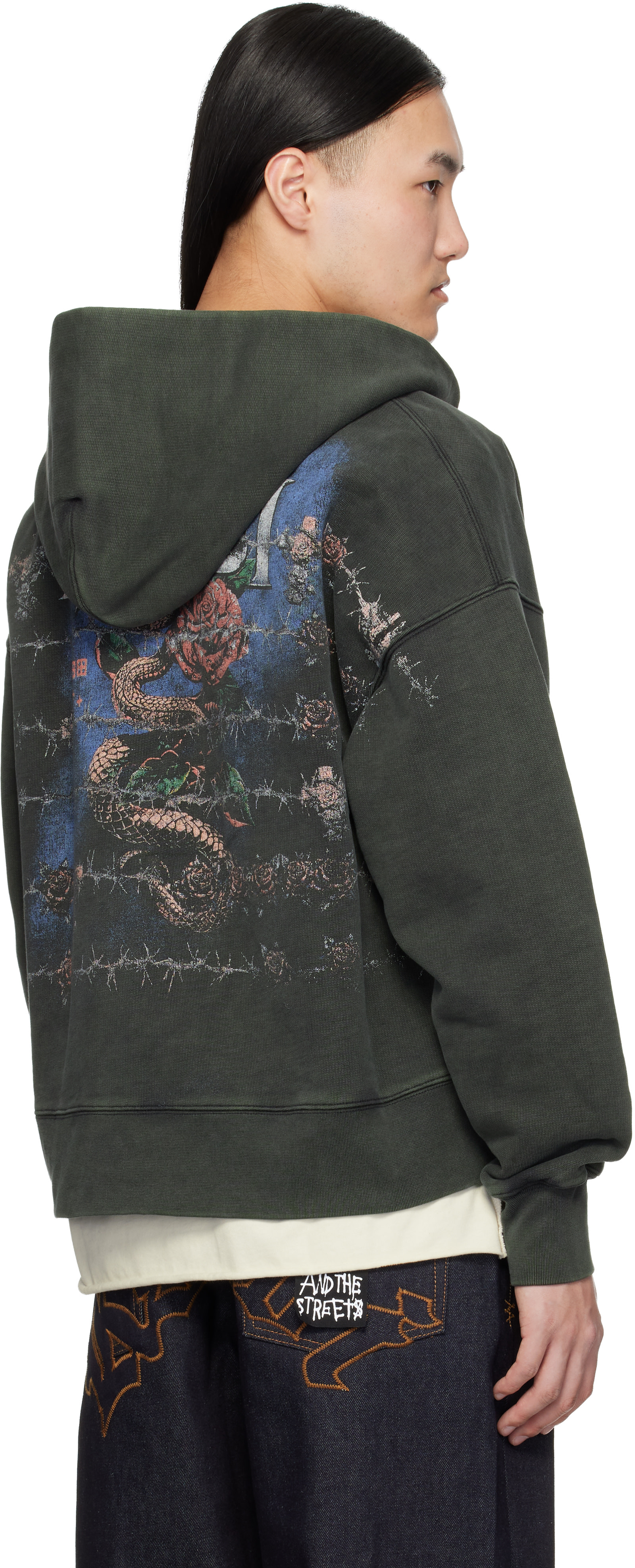 Ksubi - Pull à capuche Death Snake Halen gris à glissière