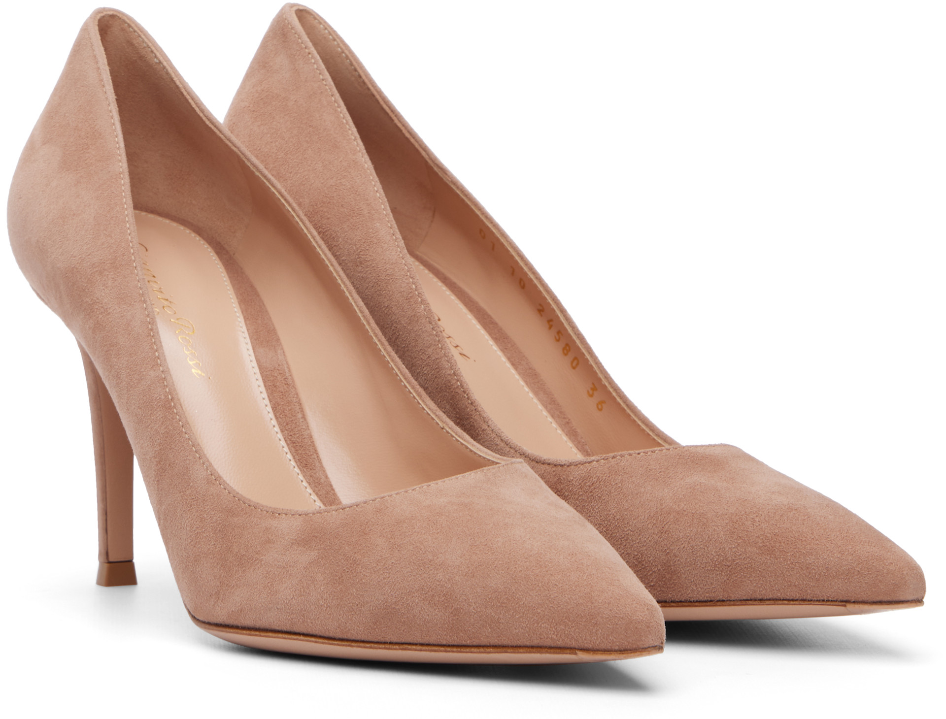 Gianvito Rossi: Beige Gianvito 85 Heels | SSENSE