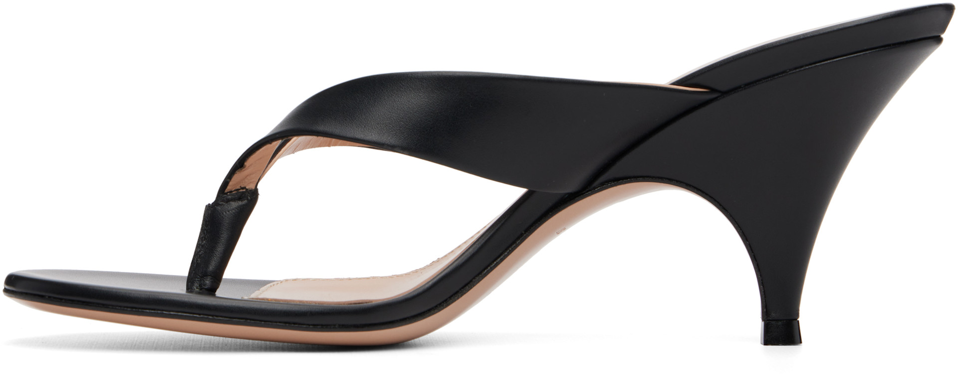 Gianvito Rossi: ブラック Sofia トングヒール サンダル | SSENSE 日本