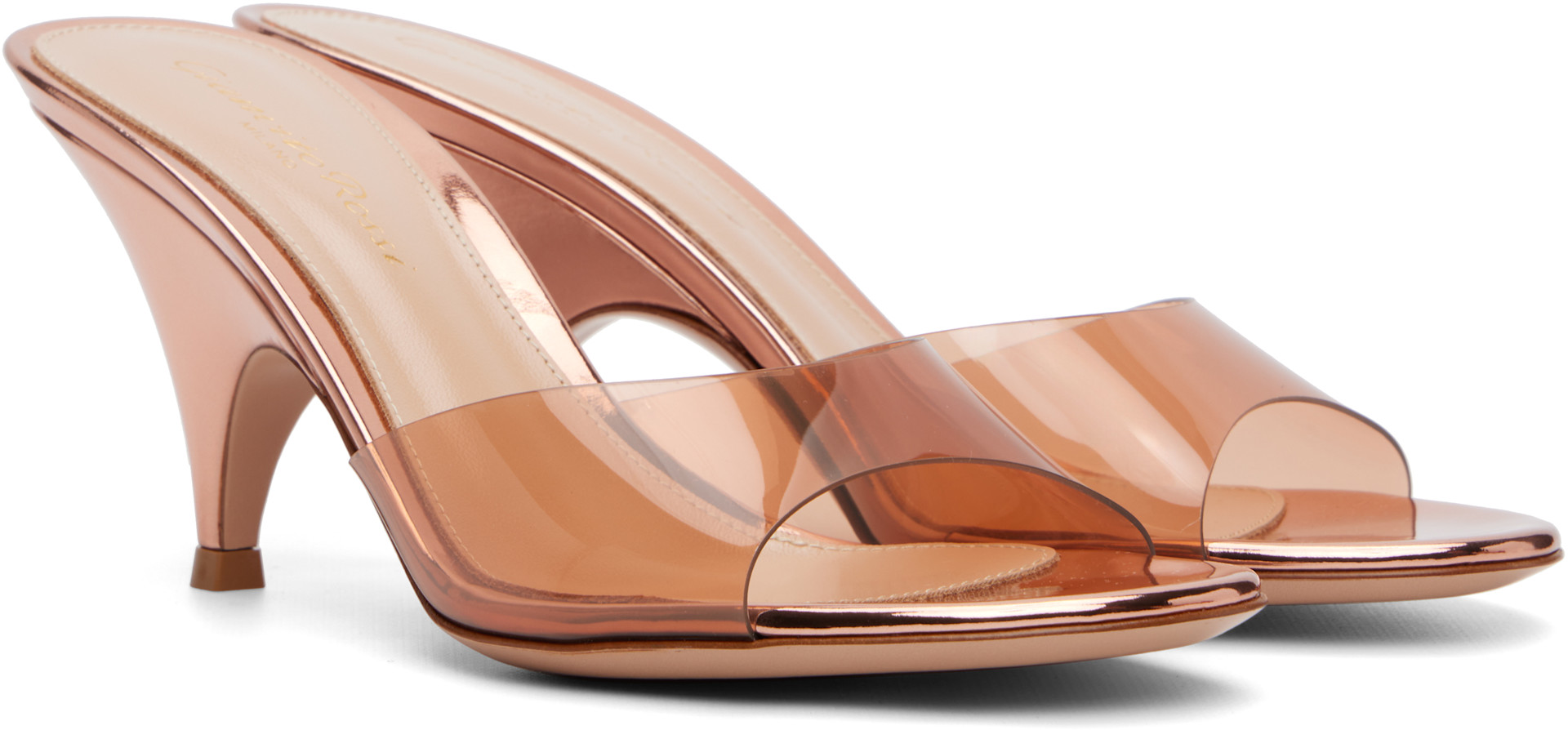 Gianvito Rossi: ピンク Sofia 70 ミュール ヒールサンダル | SSENSE 日本