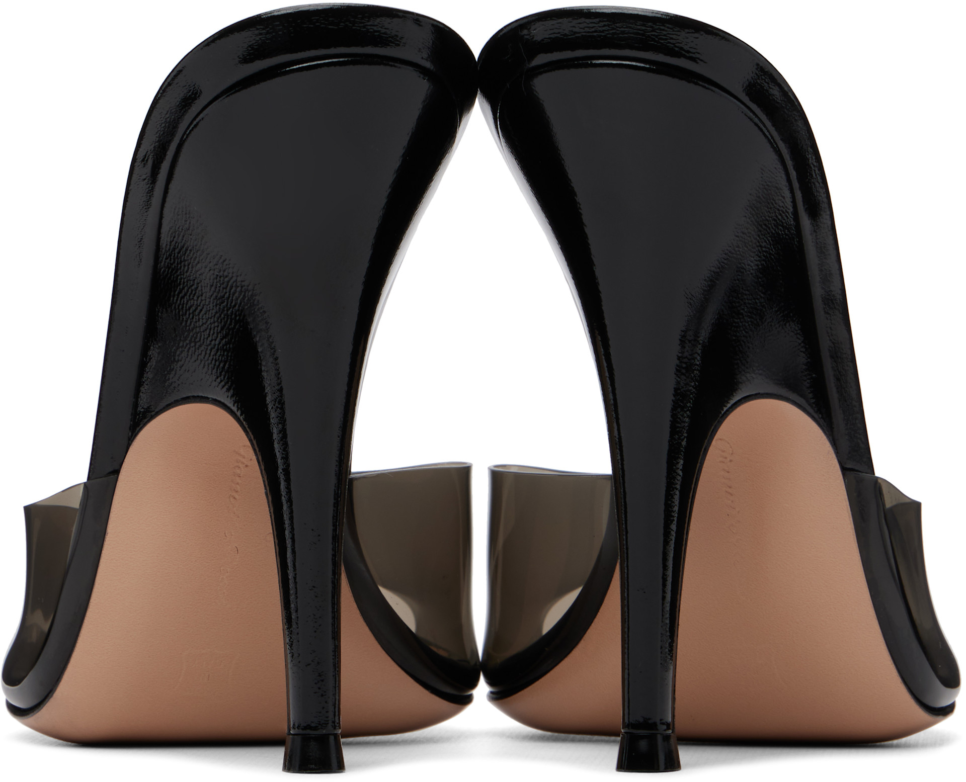 Gianvito Rossi: Black Sofia Mule Heeled Sandals | SSENSE