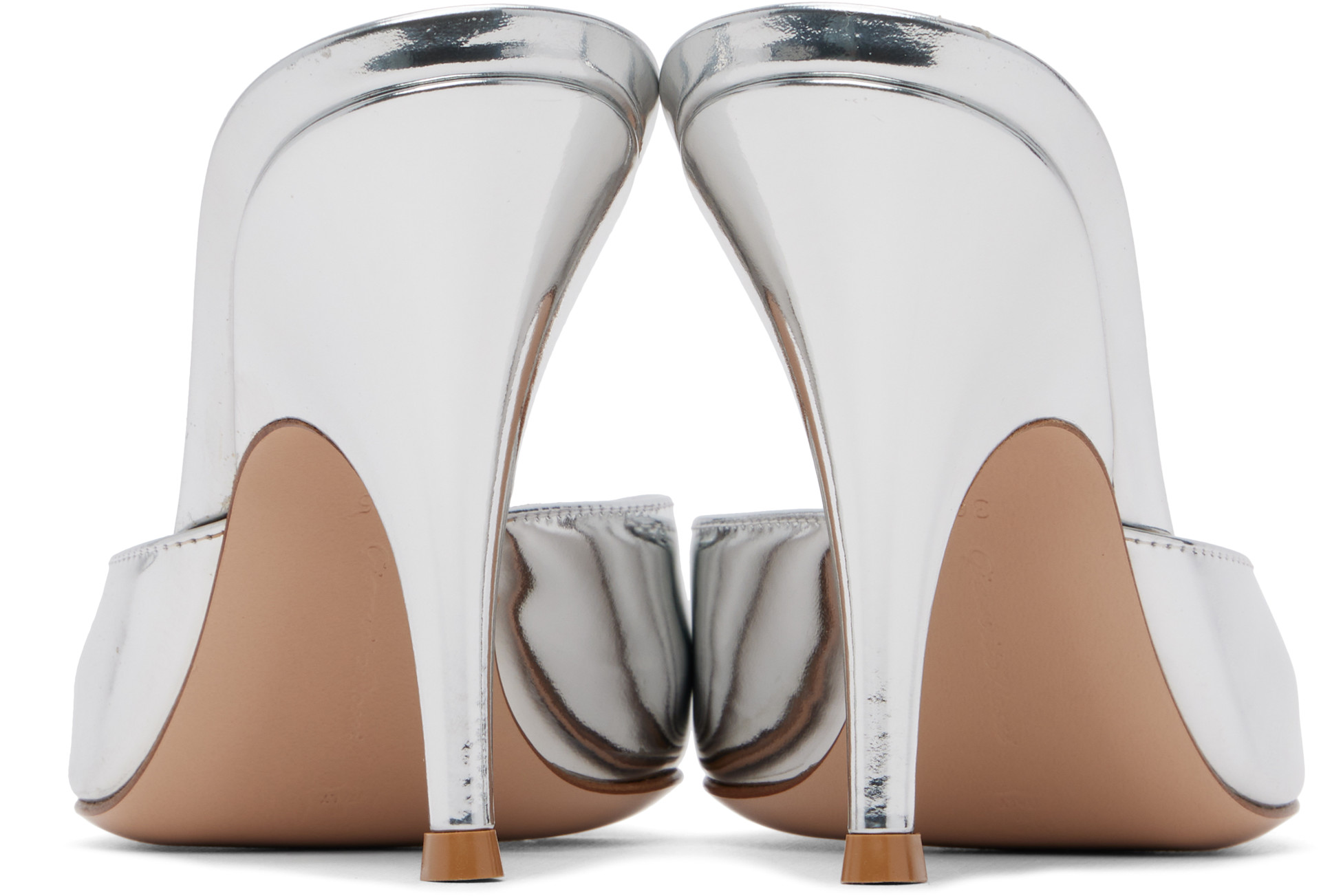 Gianvito Rossi: Silver Patent Heels | SSENSE Canada