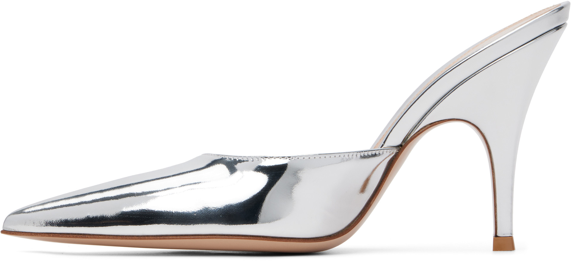 Gianvito Rossi: Silver Patent Heels | SSENSE