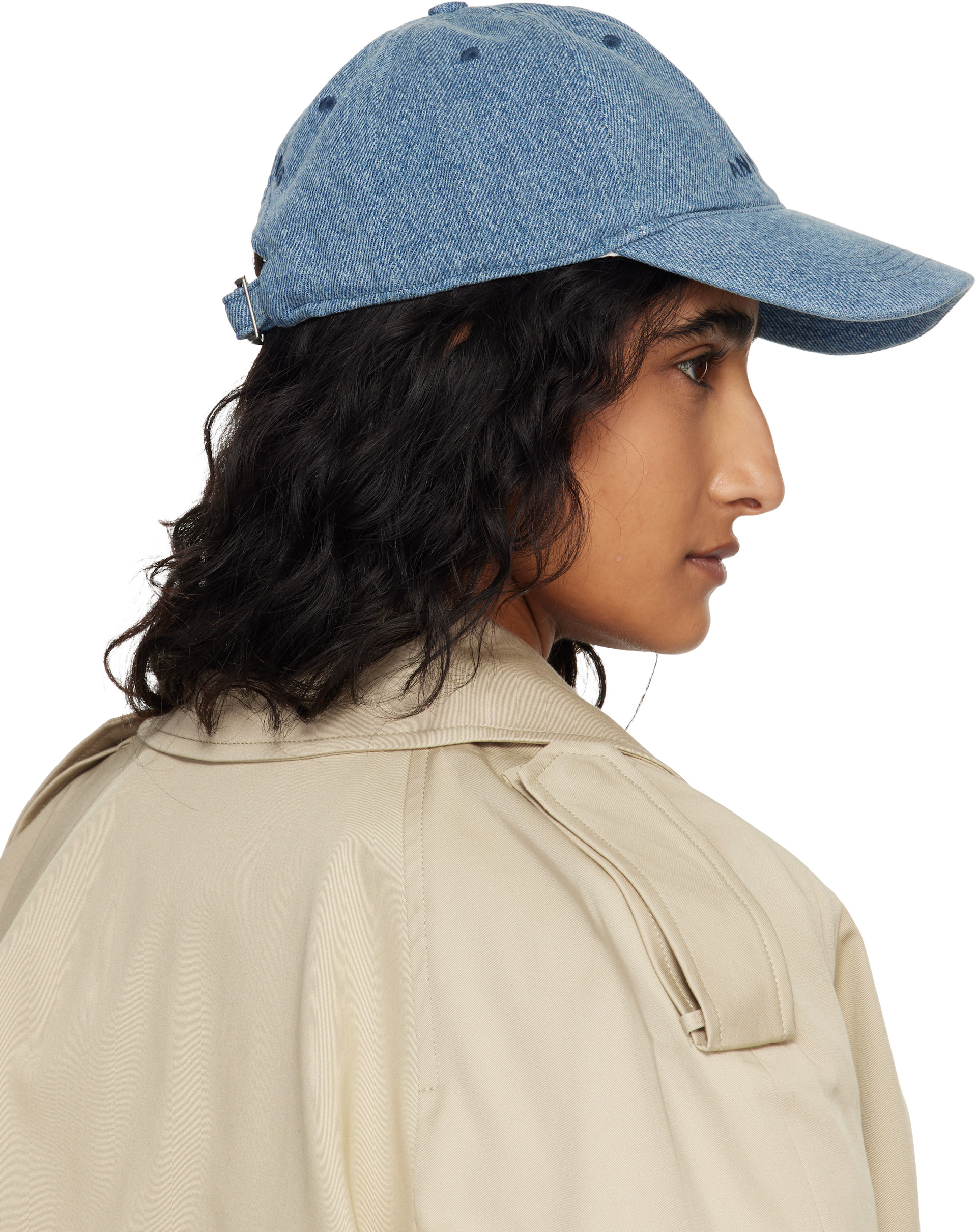 ANINE BING: Blue Jeremy Baseball Cap | SSENSE Canada