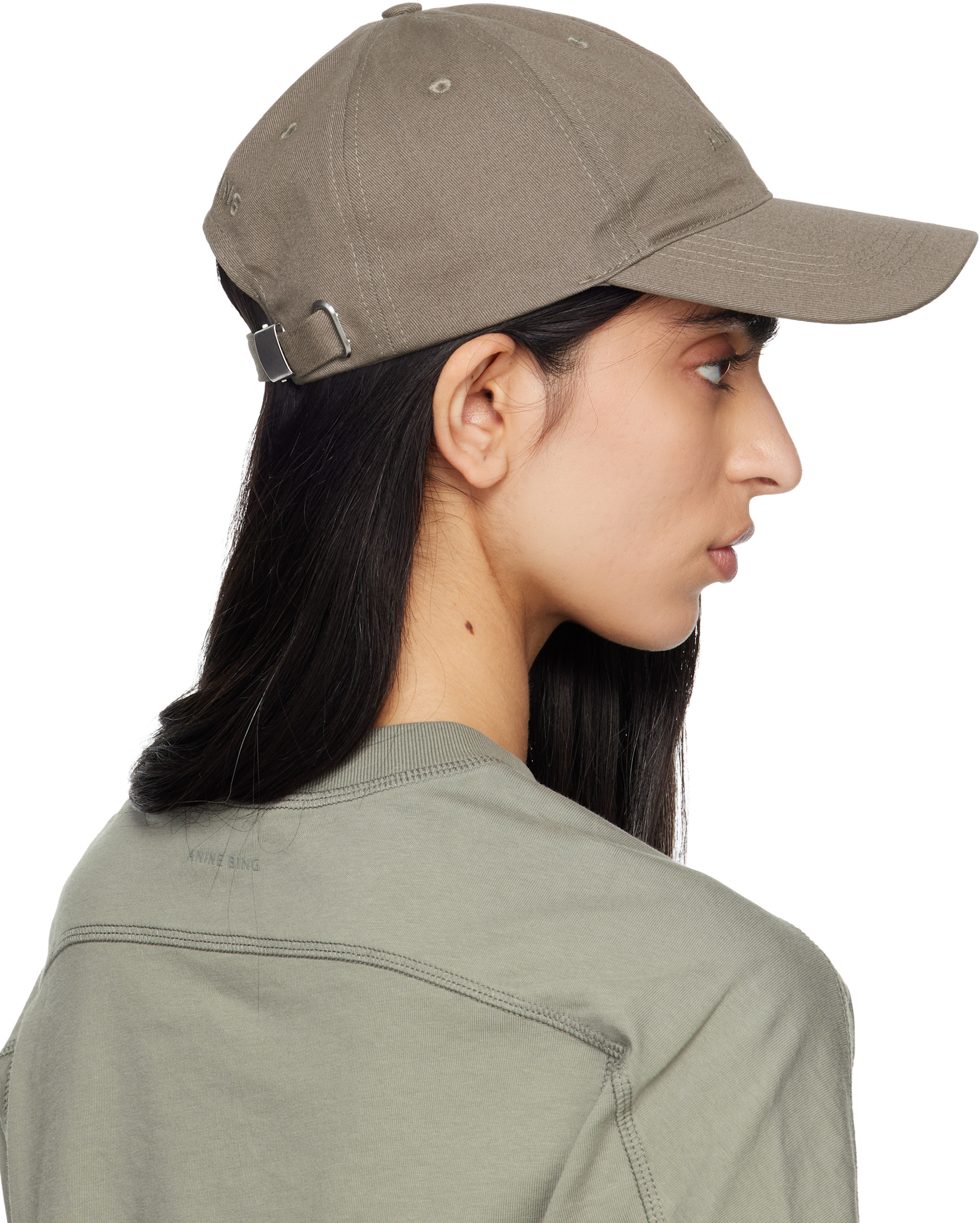 ANINE BING: Green Jeremy Baseball Cap | SSENSE