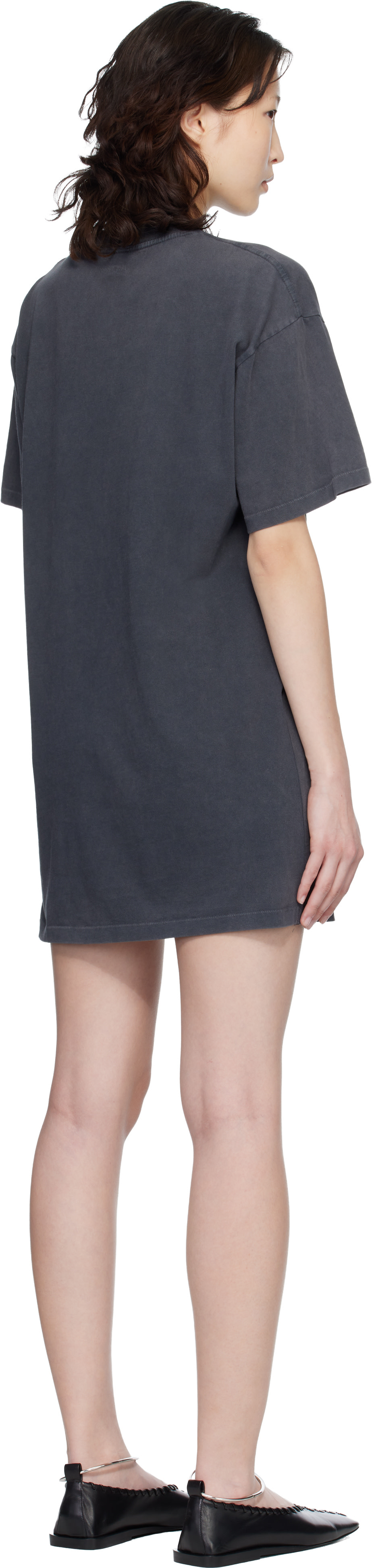 ANINE BING - Robe courte Beth grise à logo