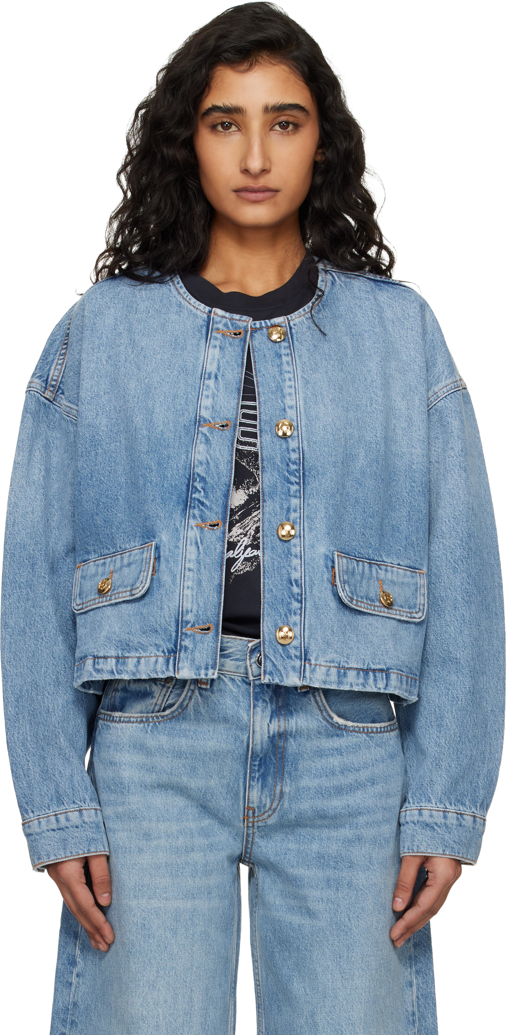 ANINE BING - Blouson Blanche bleu