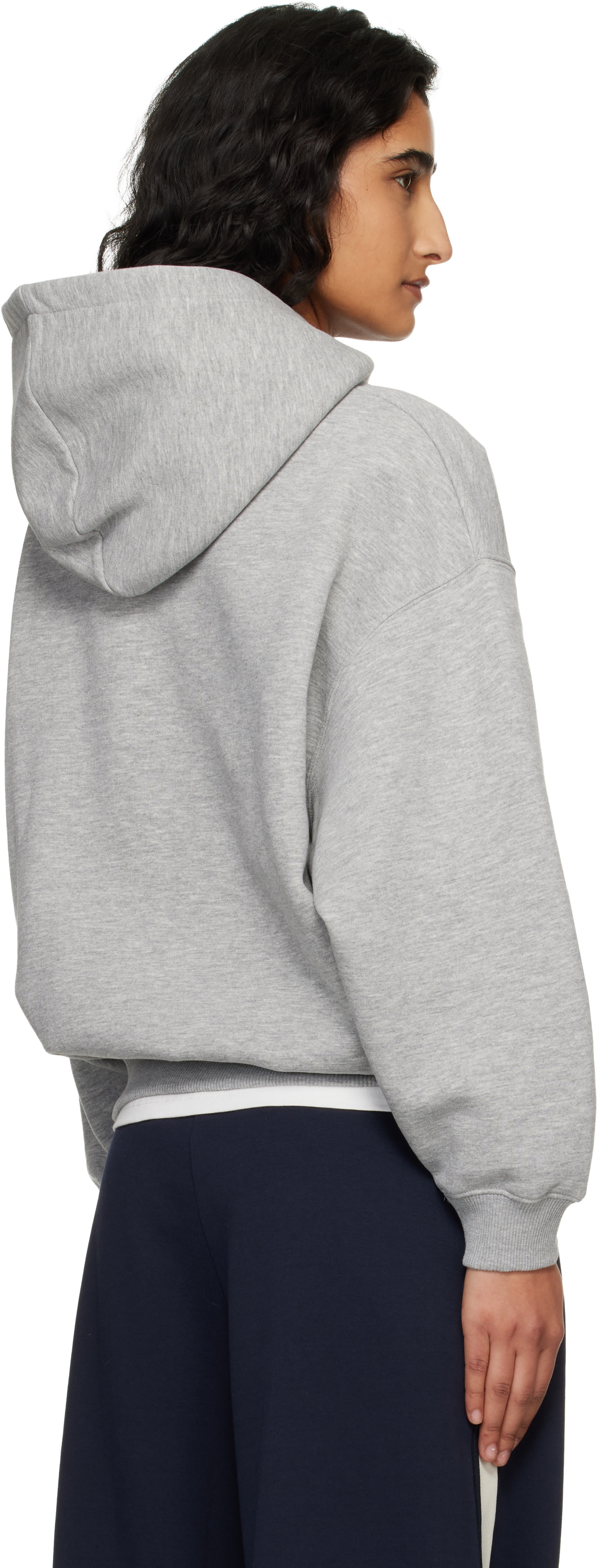 ANINE BING - Pull à capuche de style teddy Jaci gris