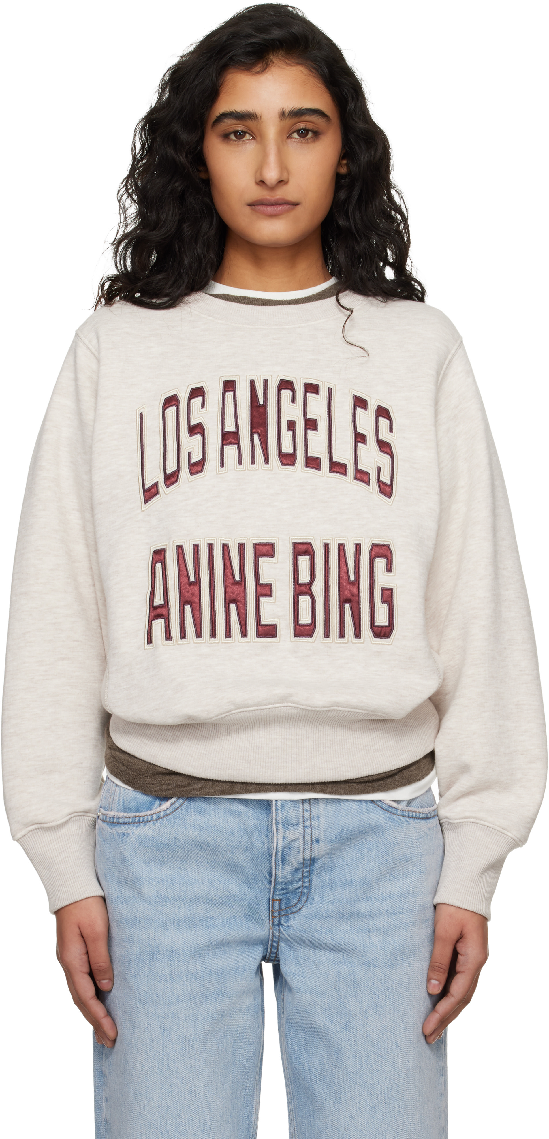 ANINE BING - Pull molletonné rétréci Harry beige