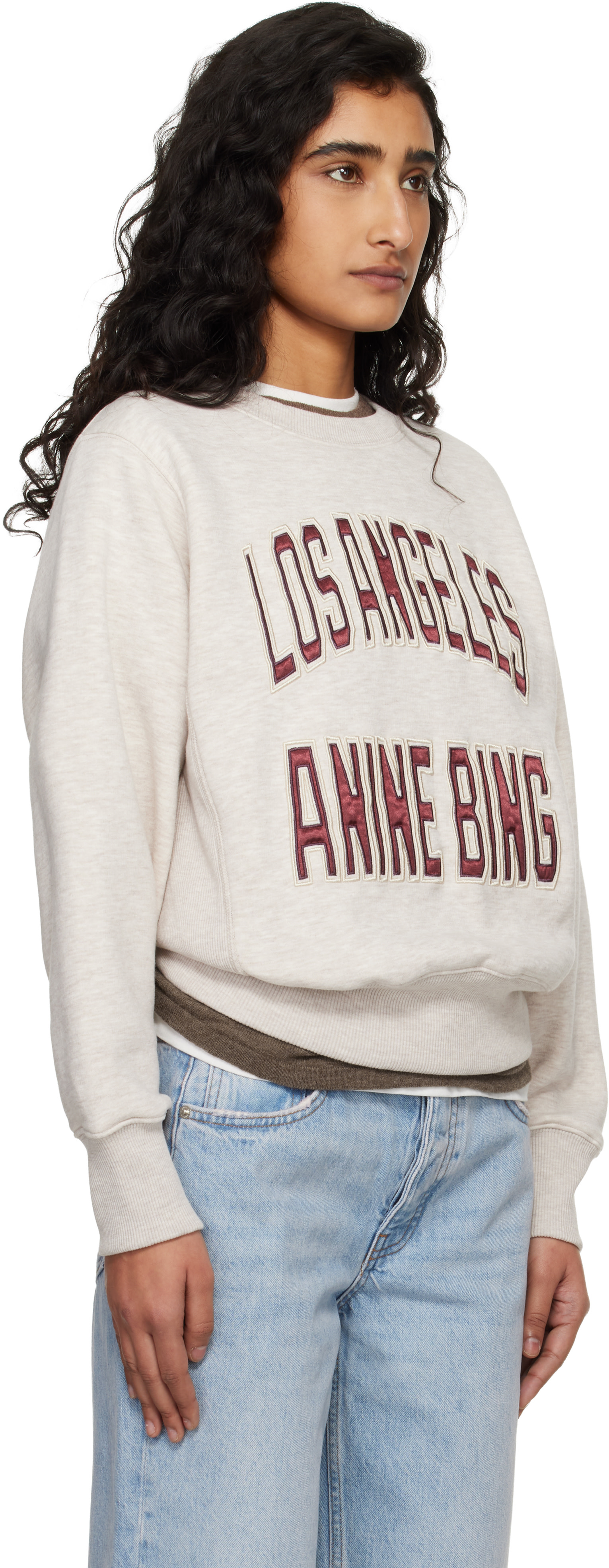 ANINE BING - Pull molletonné rétréci Harry beige