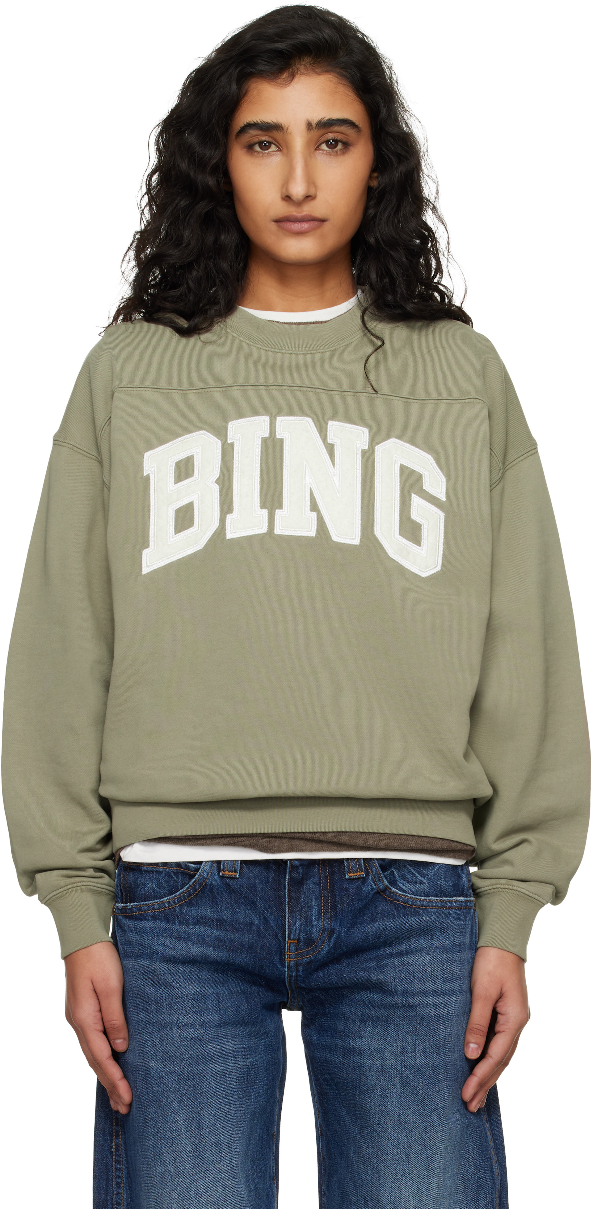 ANINE BING - Pull molletonné Trenton Bing kaki