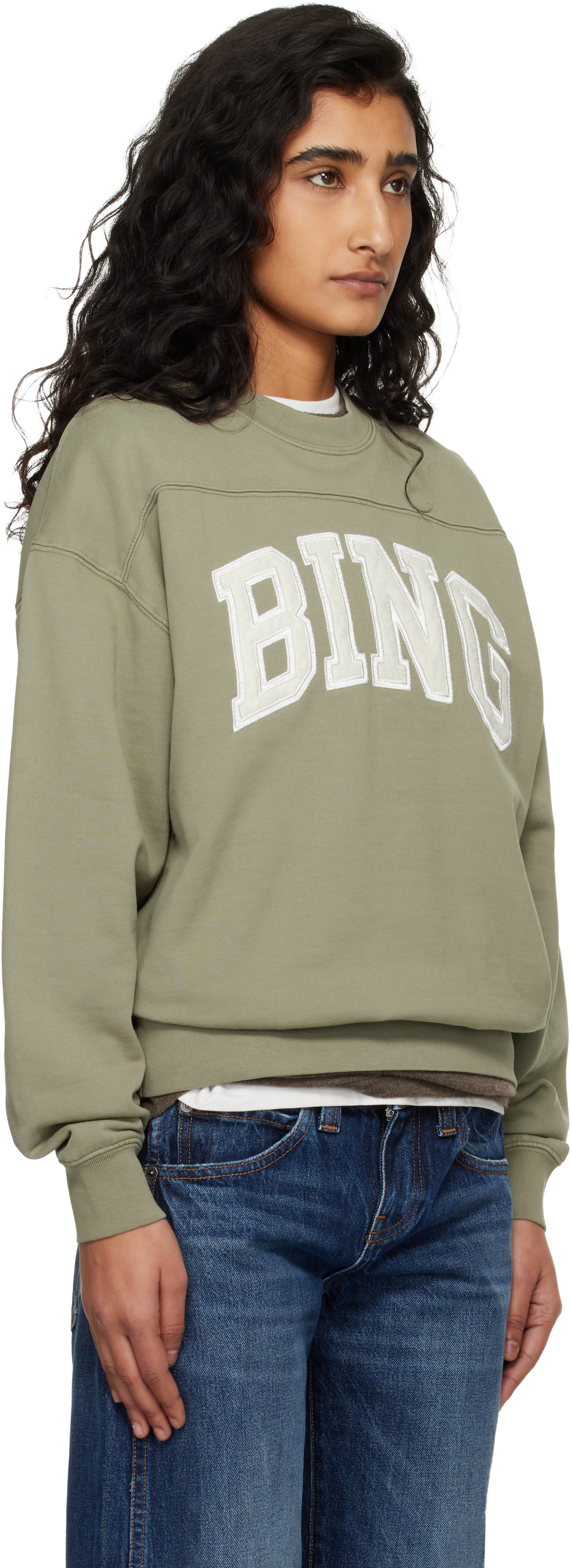 ANINE BING: Khaki Trenton Bing Sweatshirt | SSENSE