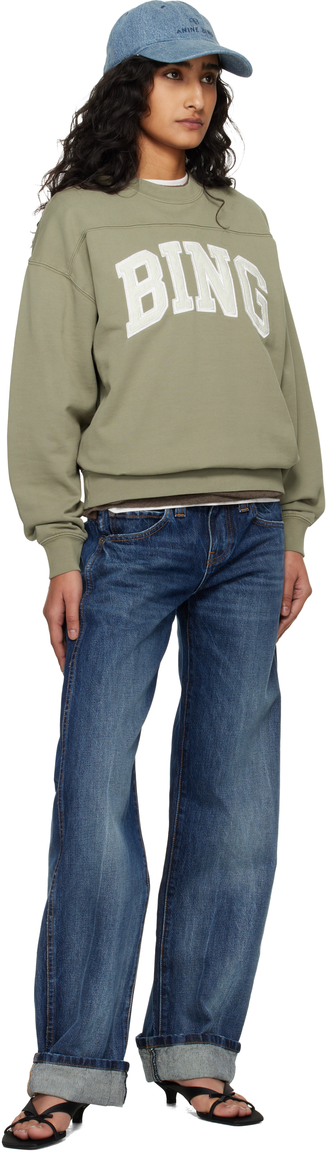 ANINE BING - Pull molletonné Trenton Bing kaki
