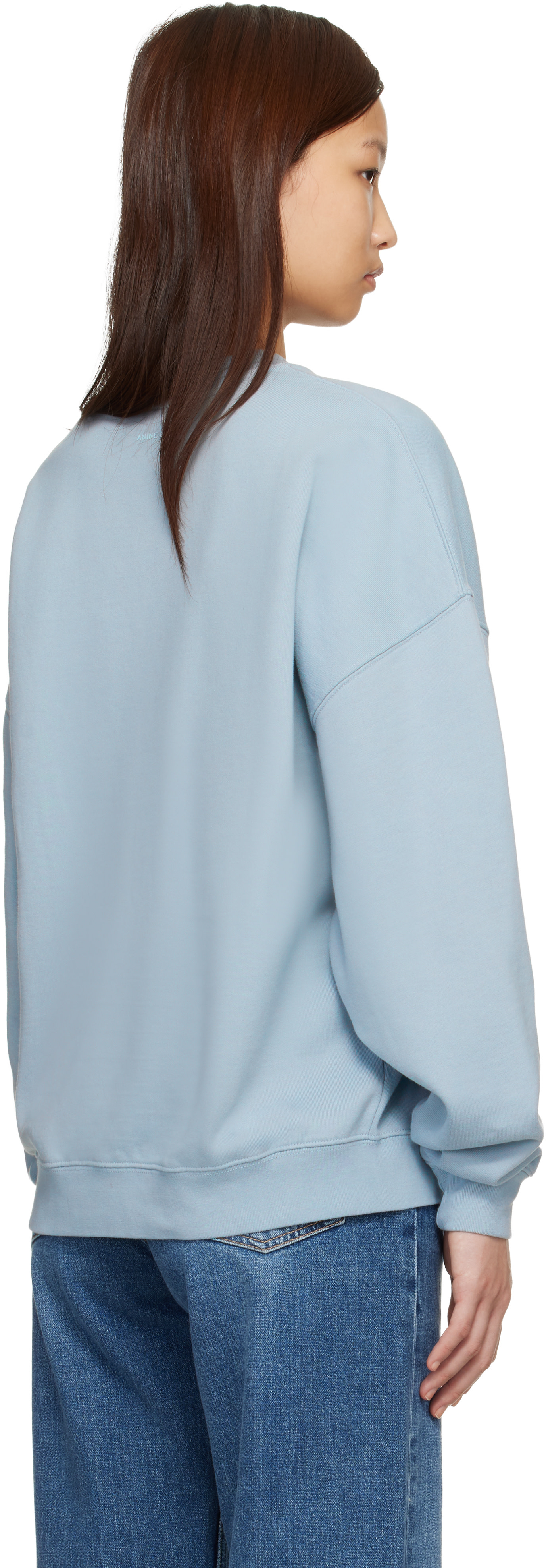 ANINE BING - Pull teddy surdimensionné Miles bleu en molleton