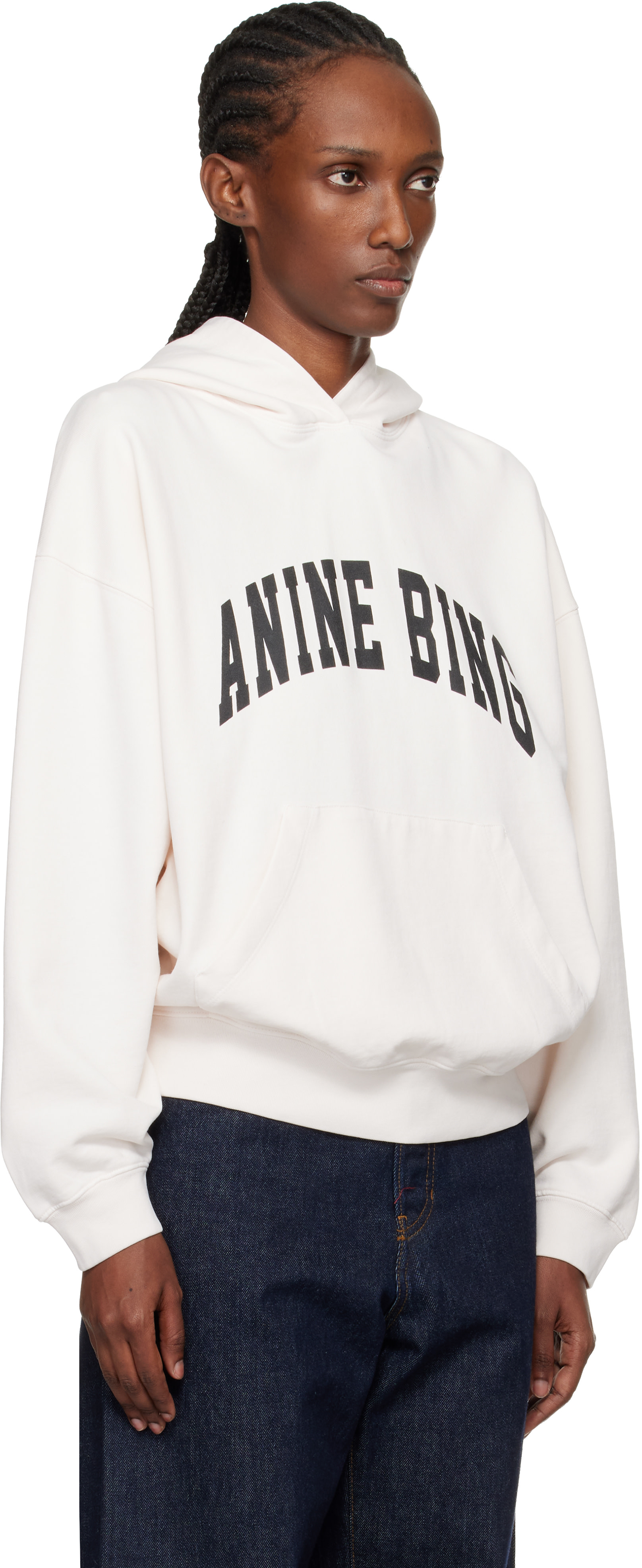ANINE BING - Pull à capuche Harvey rose