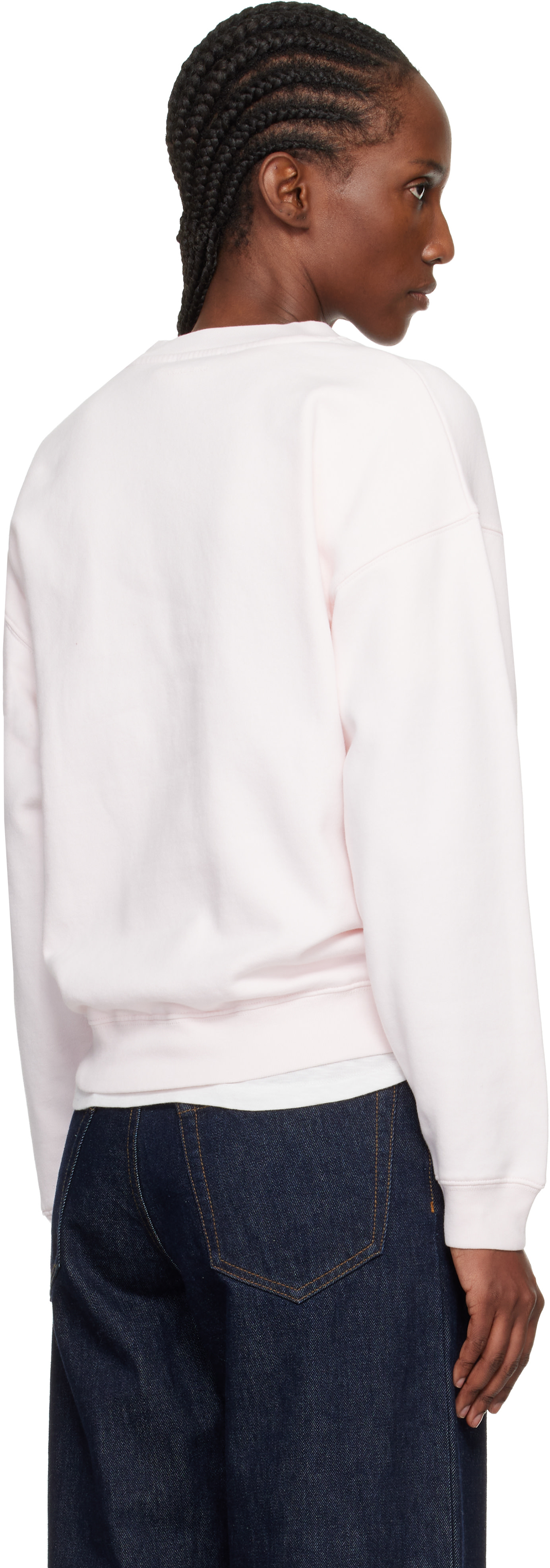 ANINE BING - Pull molletonné Spencer rose à logo