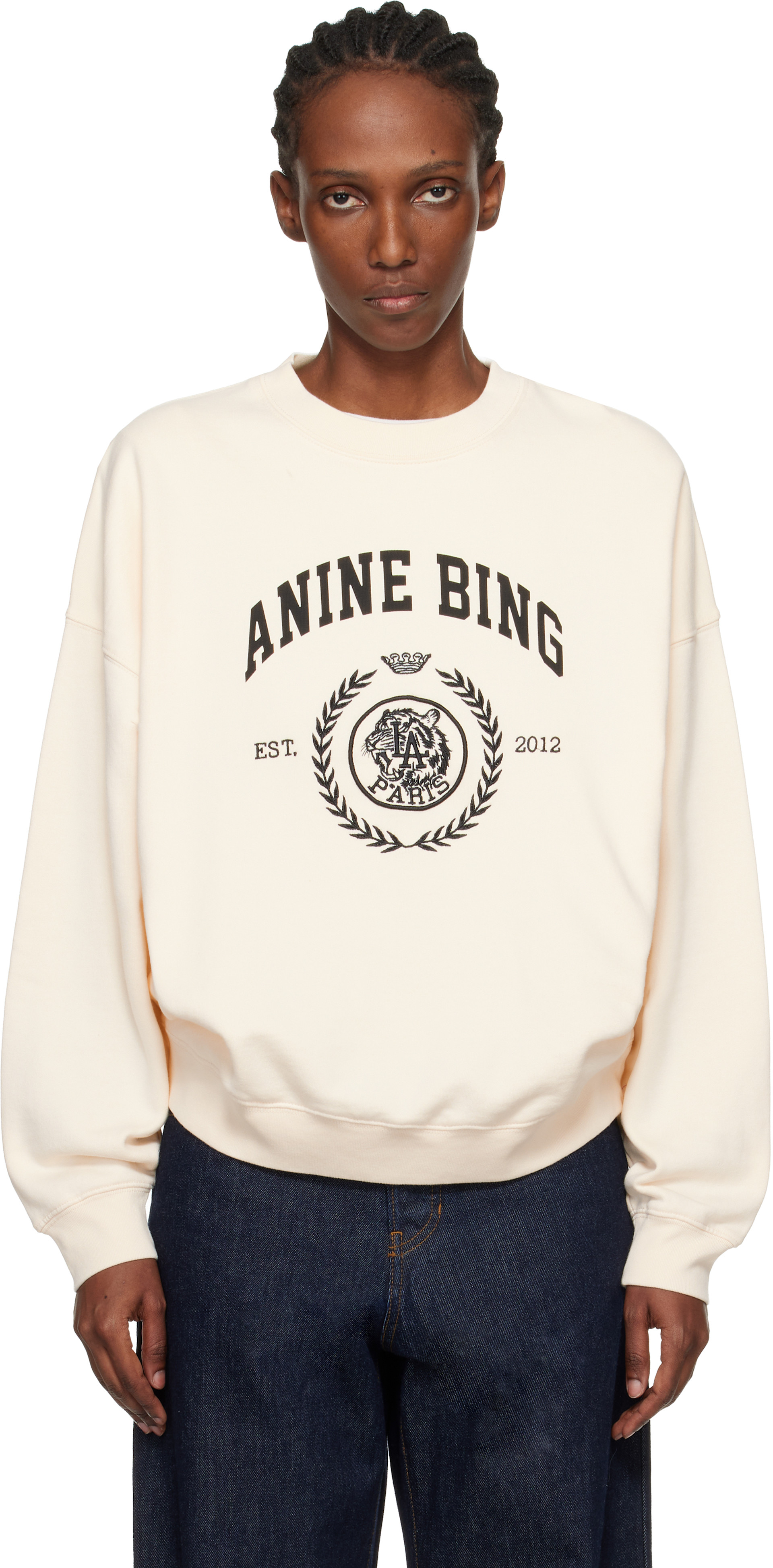 ANINE BING: Off-White Miles Collegiate Sweatshirt | SSENSE
