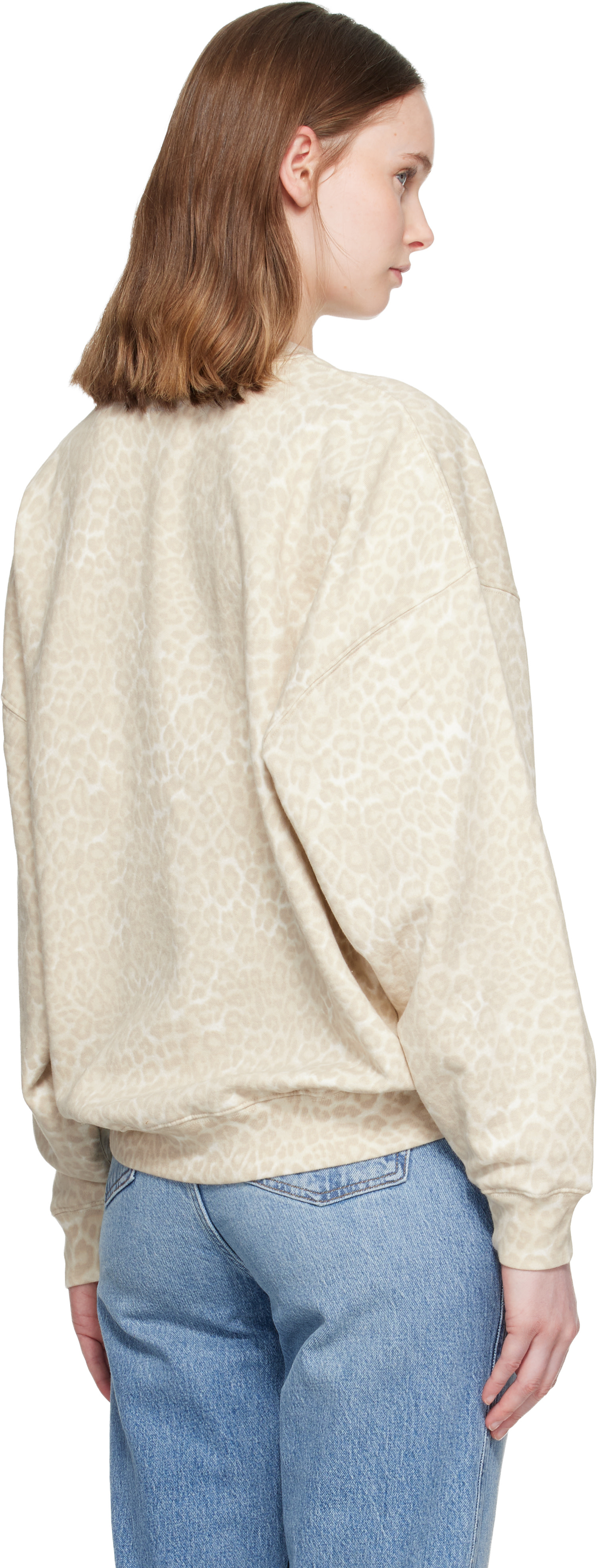 ANINE BING - Pull molletonné Miles beige à logo