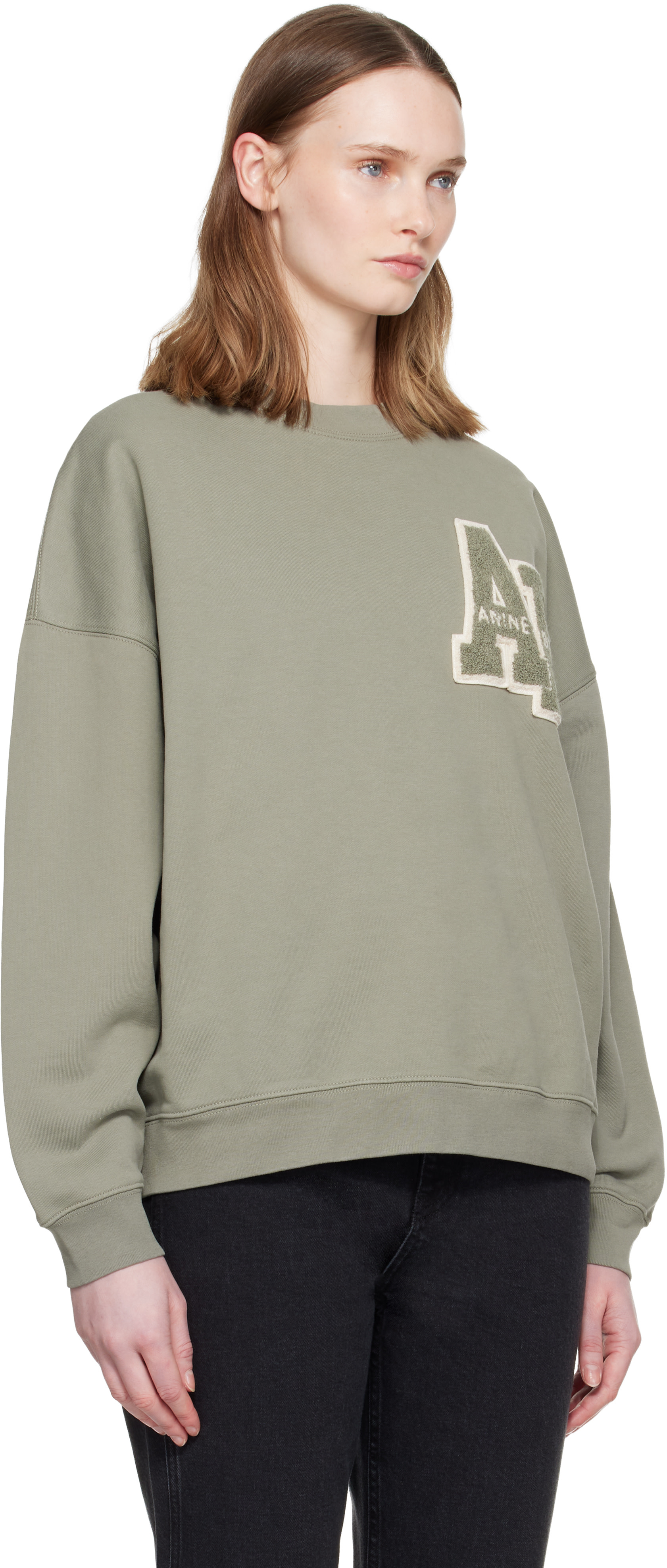 ANINE BING - Pull teddy Miles vert en molleton