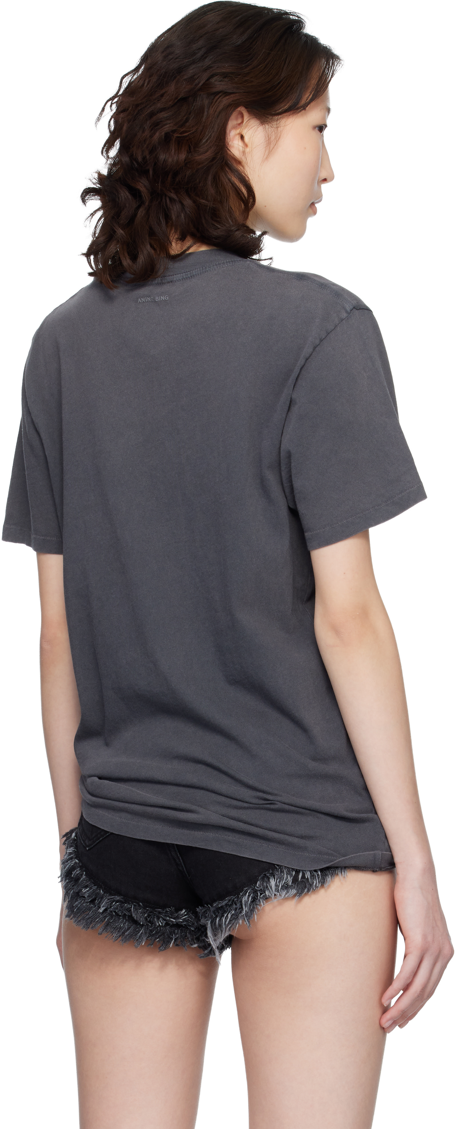 ANINE BING: ブラック Lili Horse Tシャツ | SSENSE 日本
