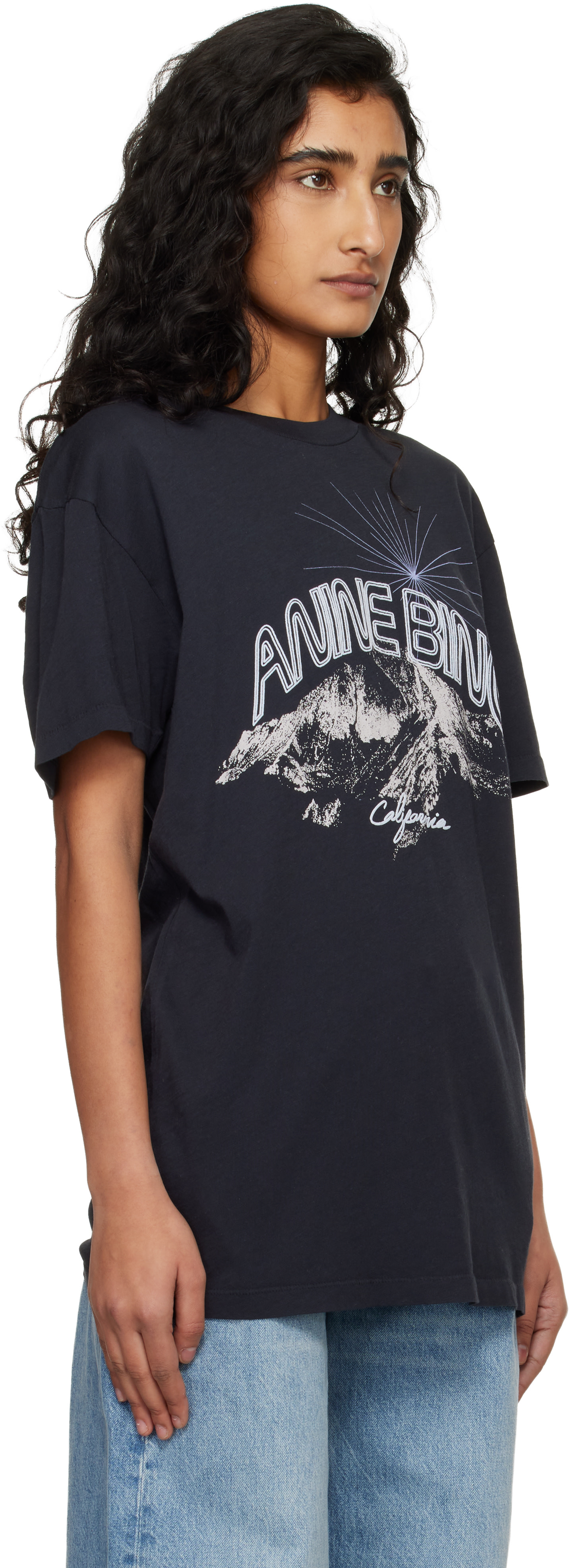 ANINE BING BING  Tシャツ ANINE BING Lili Tee Snake - Washed Black
