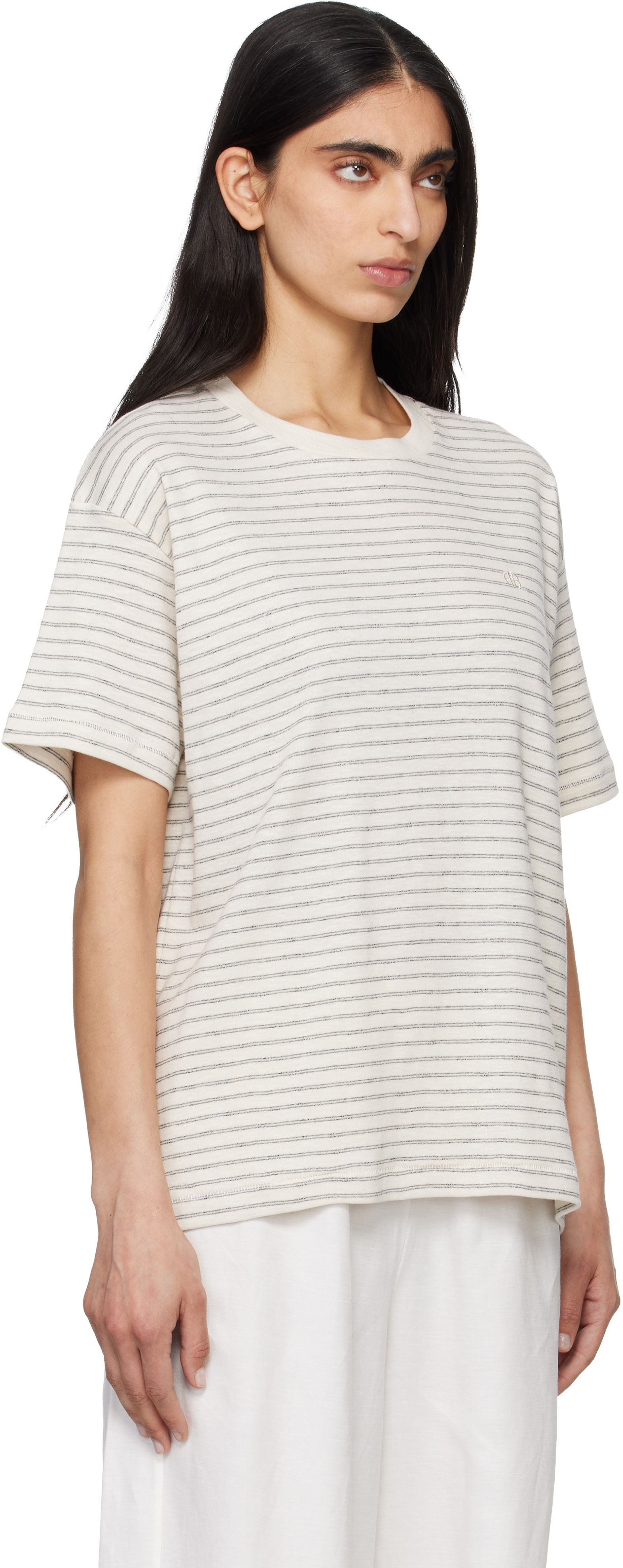 Deuxieme Classe【ANINE BING】CADE TEE ANINE BING: Off-White Cade T-shirt | SSENSE Canada