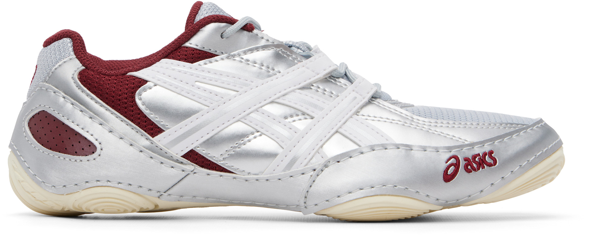 ASICS - Baskets Hypersync argenté et bourgogne