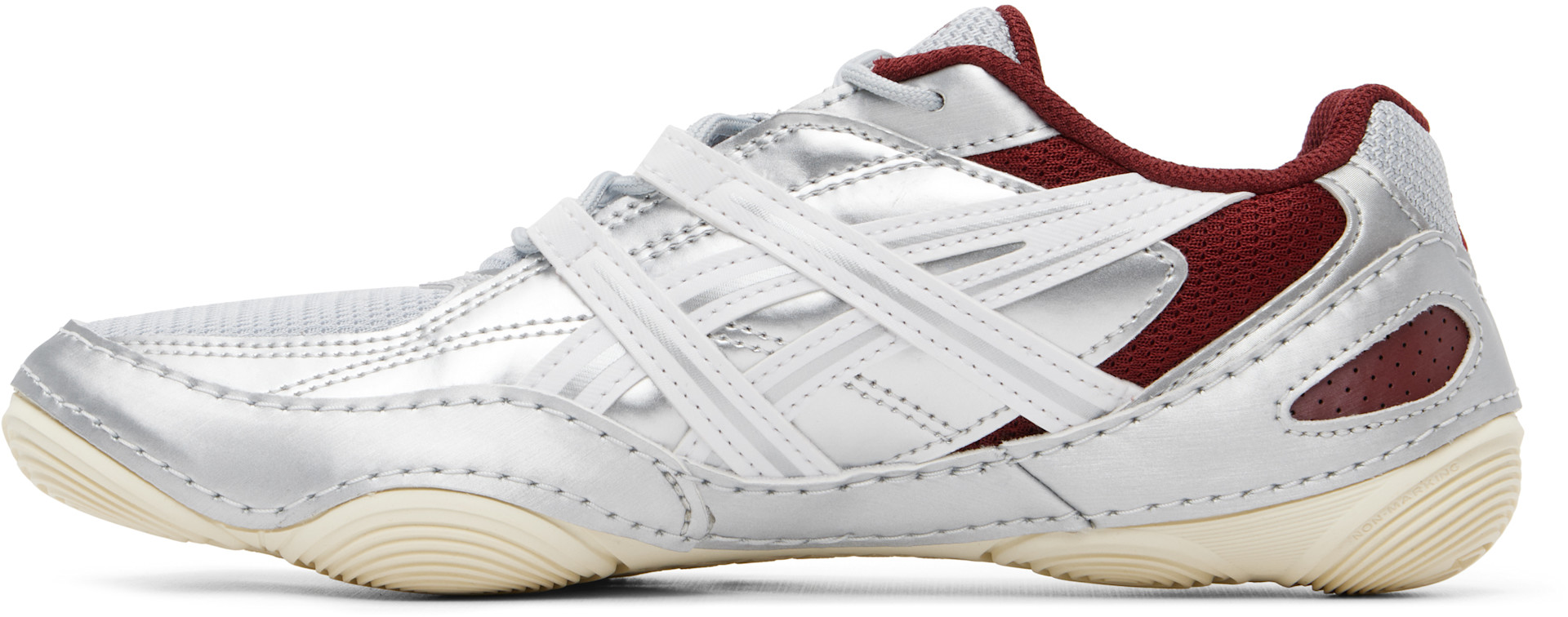 ASICS - Baskets Hypersync argenté et bourgogne