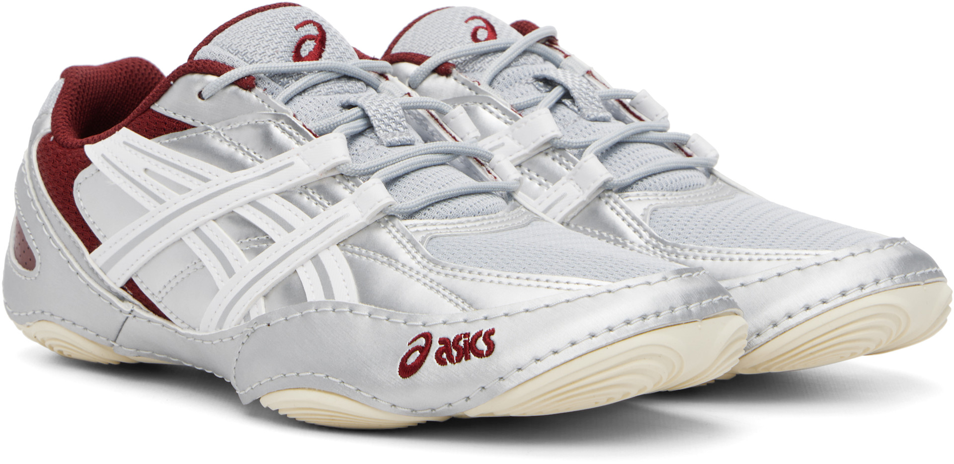 ASICS - Baskets Hypersync argenté et bourgogne