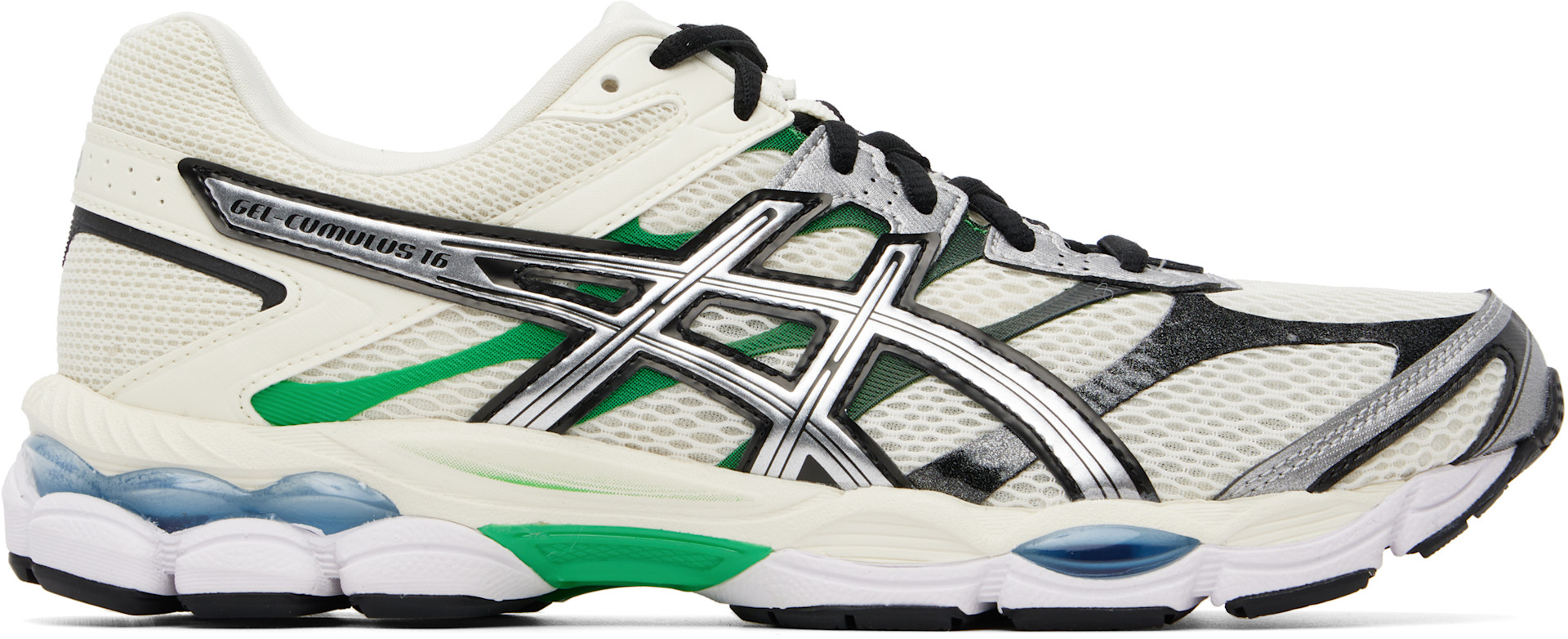 ASICS: Beige & Green Gel-Cumulus 16 Sneakers | SSENSE