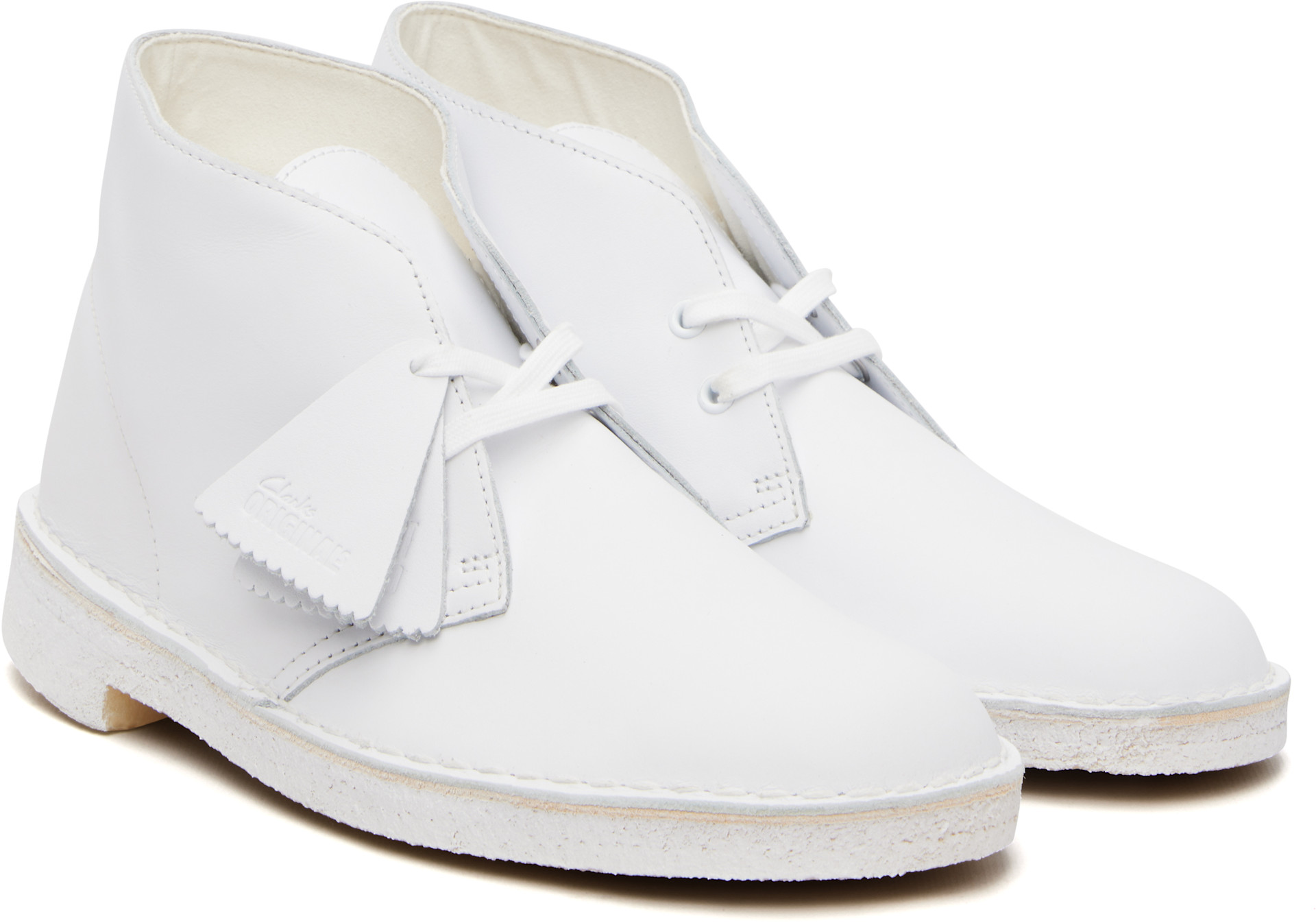 Clarks Originals: ホワイト スエード デザートブーツ | SSENSE 日本