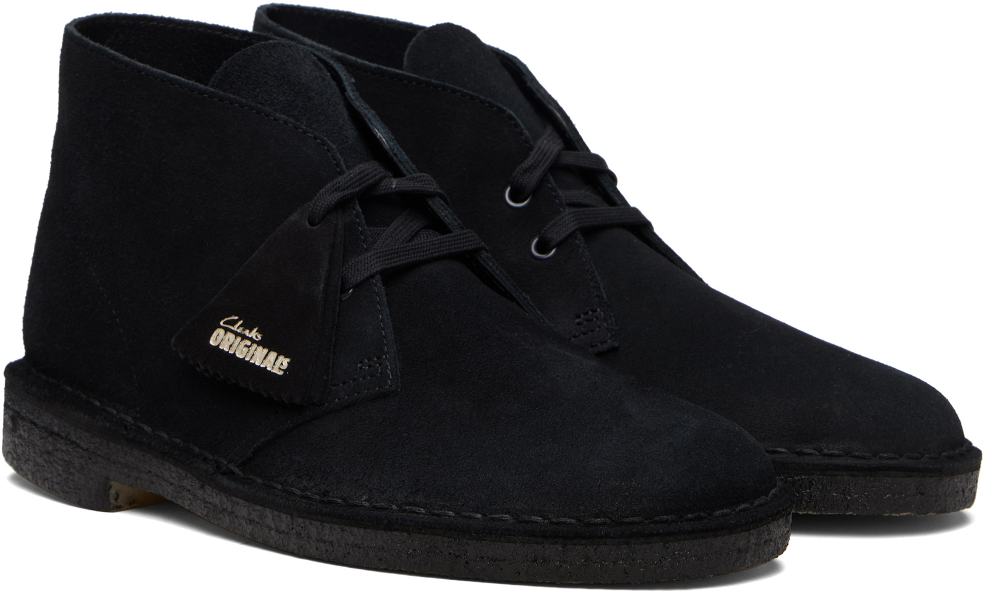 Clarks Originals: ブラック スエード デザートブーツ | SSENSE 日本