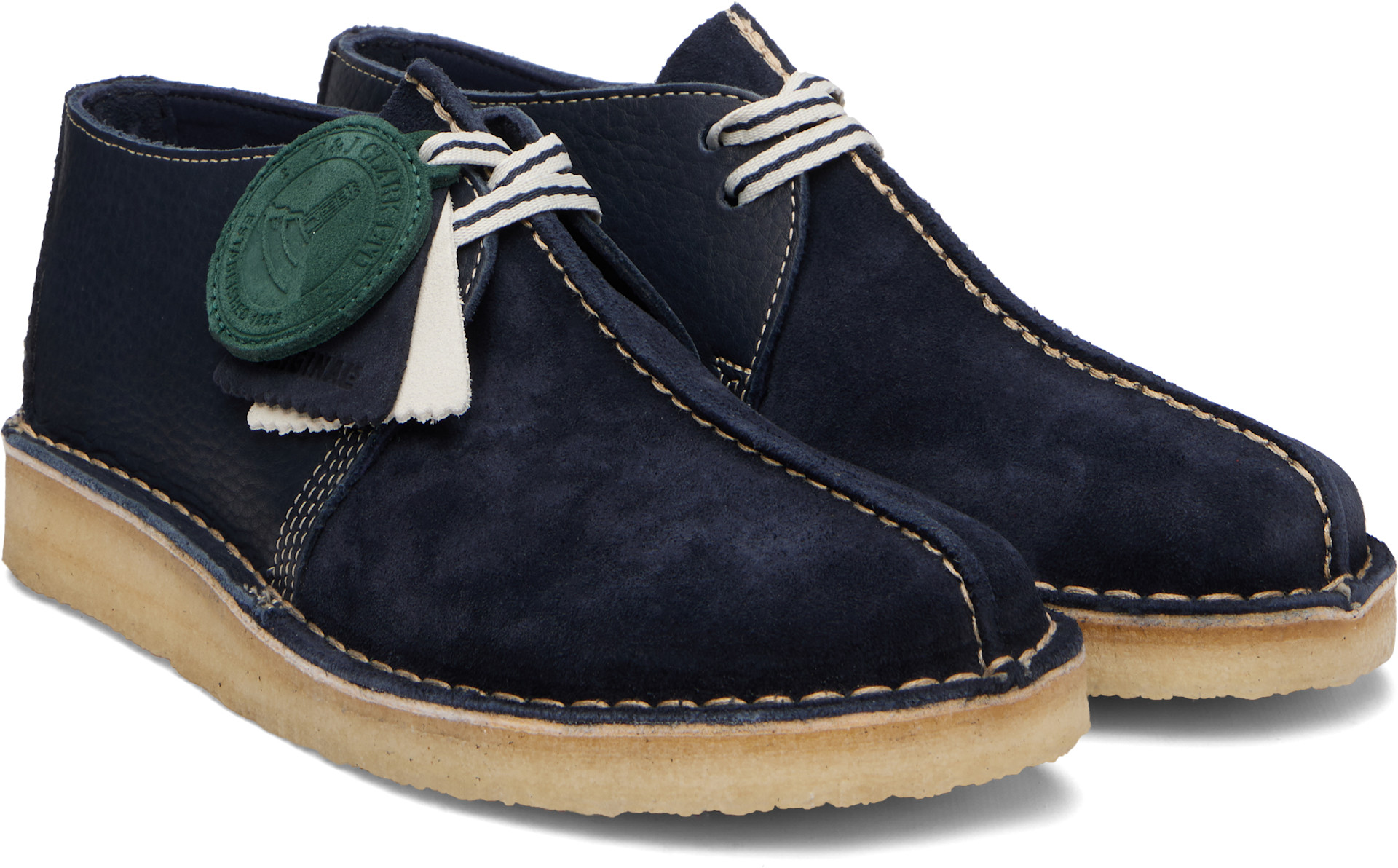 Clarks Originals: Navy Desert Trek Derbys | SSENSE