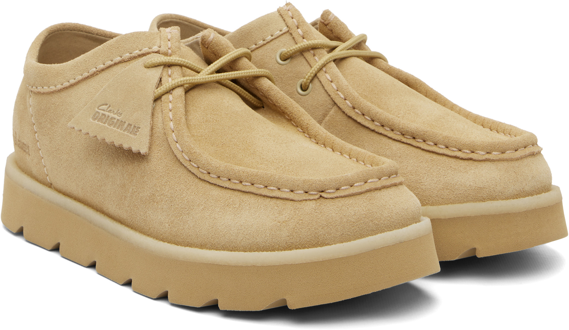 Clarks Originals Wallabee ベージュ スエード 25cm Clarks Originals: Beige Meare Wallabee Derbys | SSENSE Canada