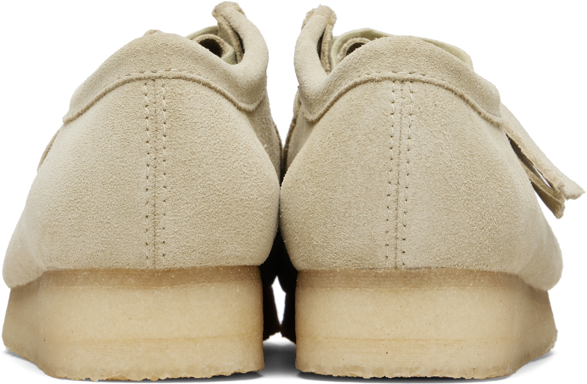 Clarks Originals: Beige Wallabee Derbys | SSENSE Clarks Originals: Beige Wallabee Derbys | SSENSE