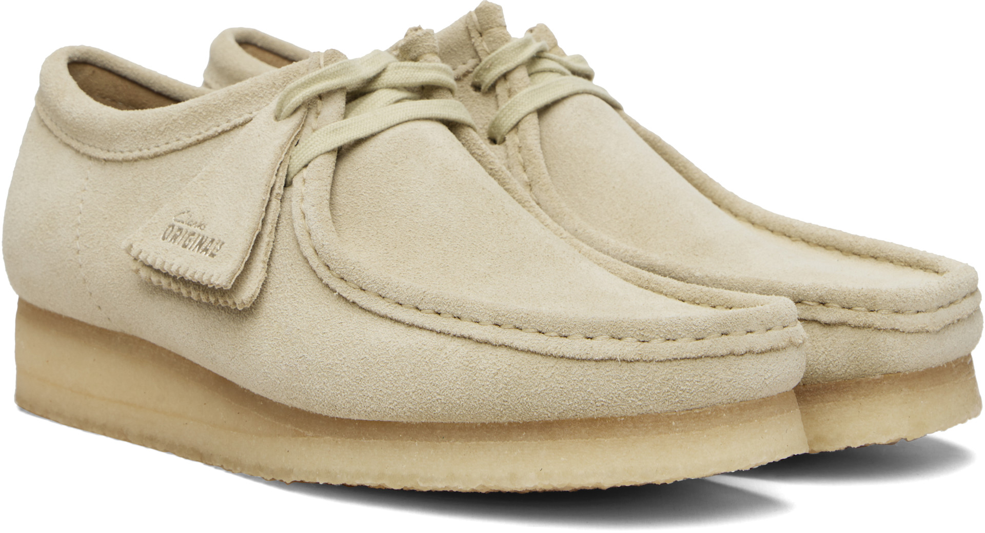 Clarks Originals: Beige Wallabee Derbys | SSENSE